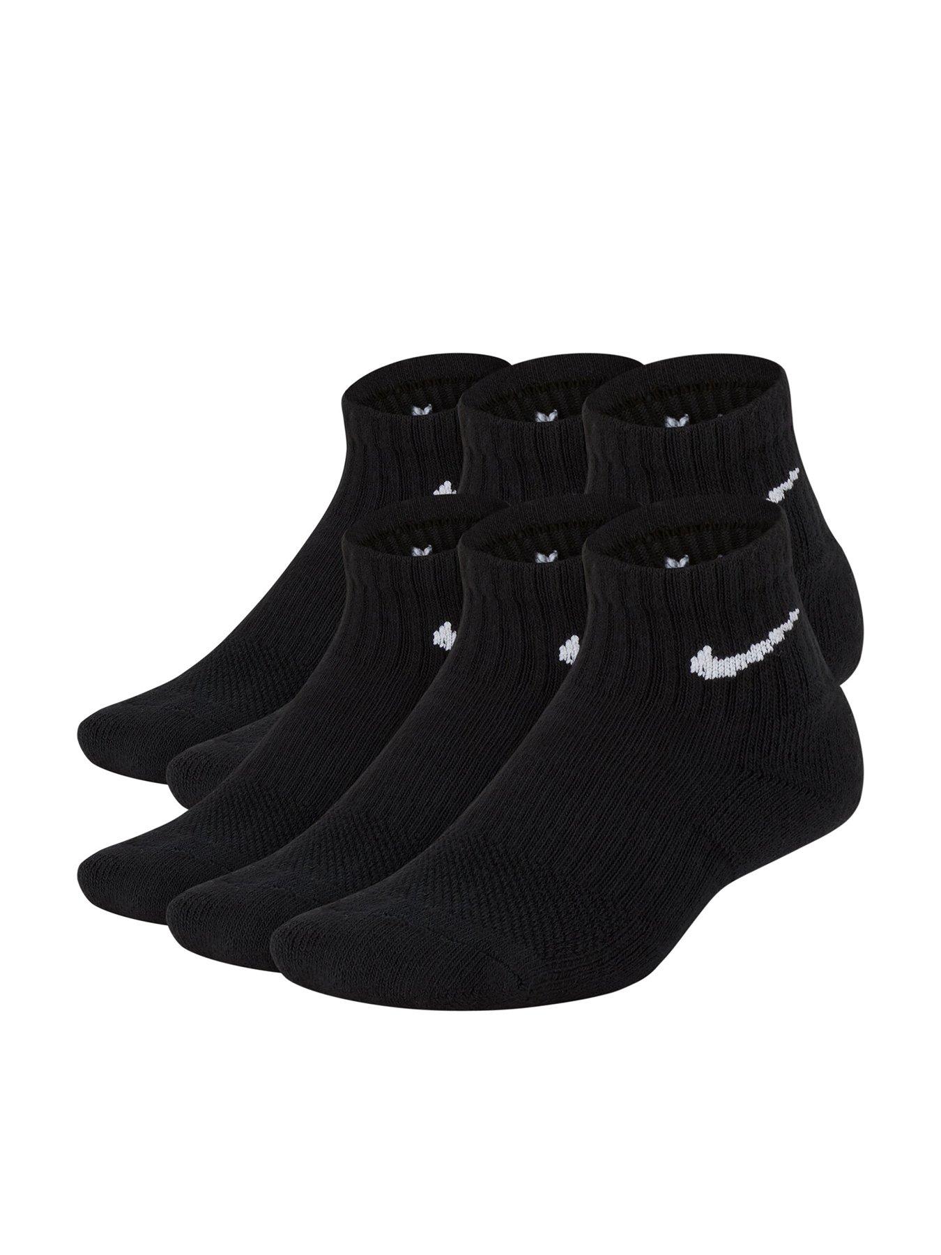 Image 1 of 4 of Nike Kids Everyday Cushioned Ankle Socks 6 Pack - Black