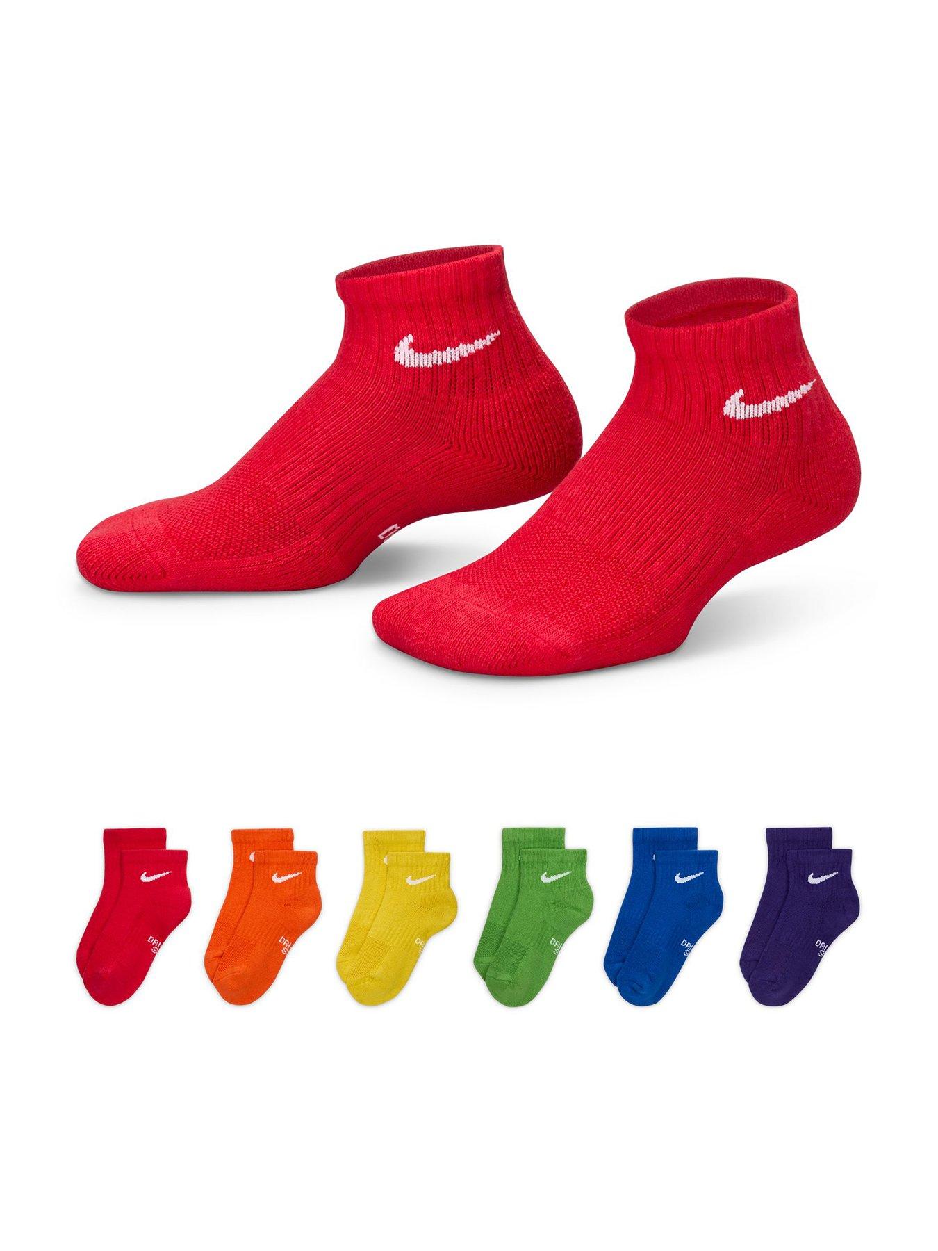 Image 1 of 3 of Nike Kids Everyday Cushioned Ankle Socks 6 Pack - Red