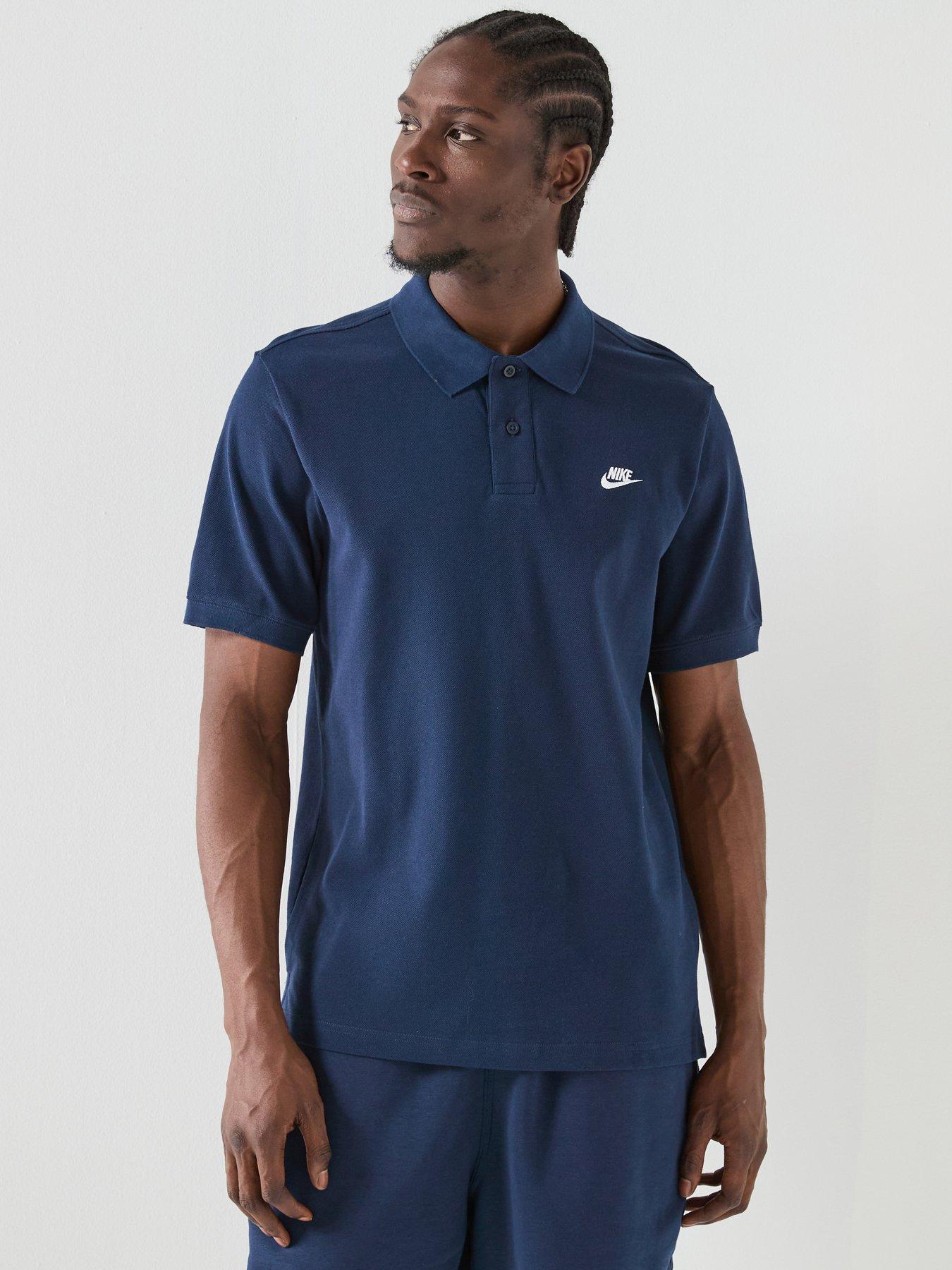 Nike Mens Club Short Sleeve Pique Polo Shirt - Blue