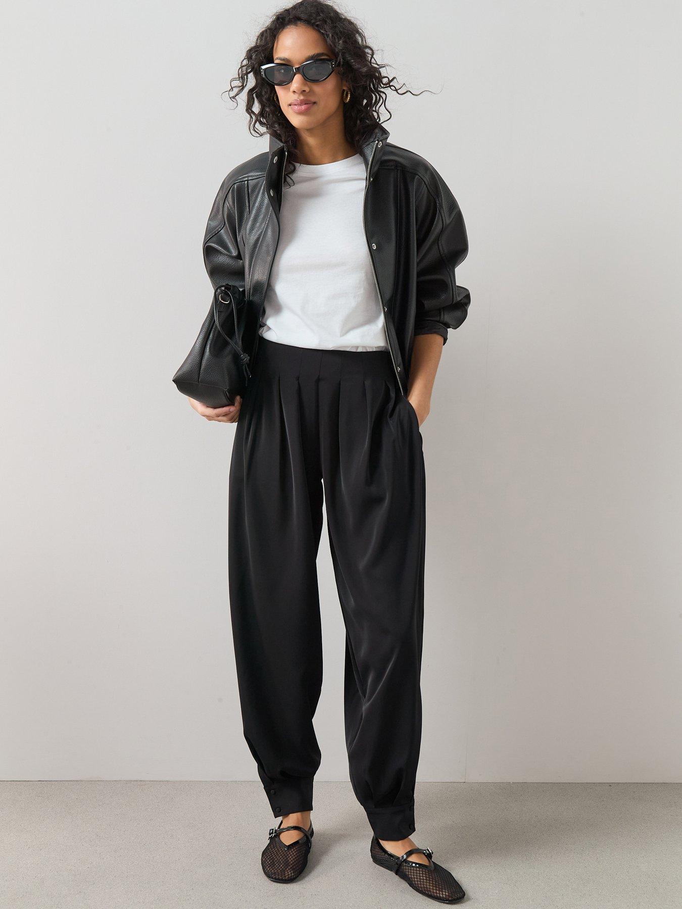 The Very Collection Cuffed Balloon Trousers - Black