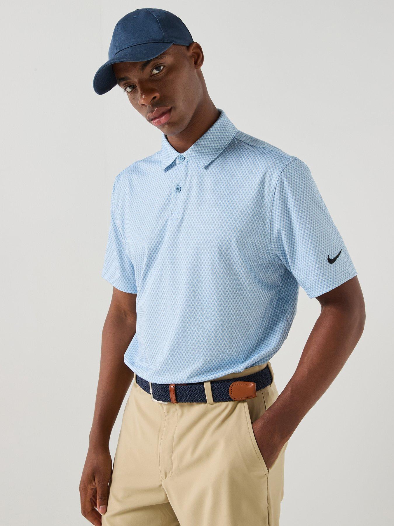 Nike Mens Golf Victory Floral Polo Shirt - White/Blue