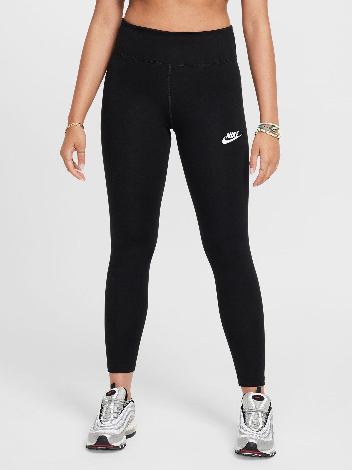 Nike Girls Sportswear High Waisted Leggings - Black