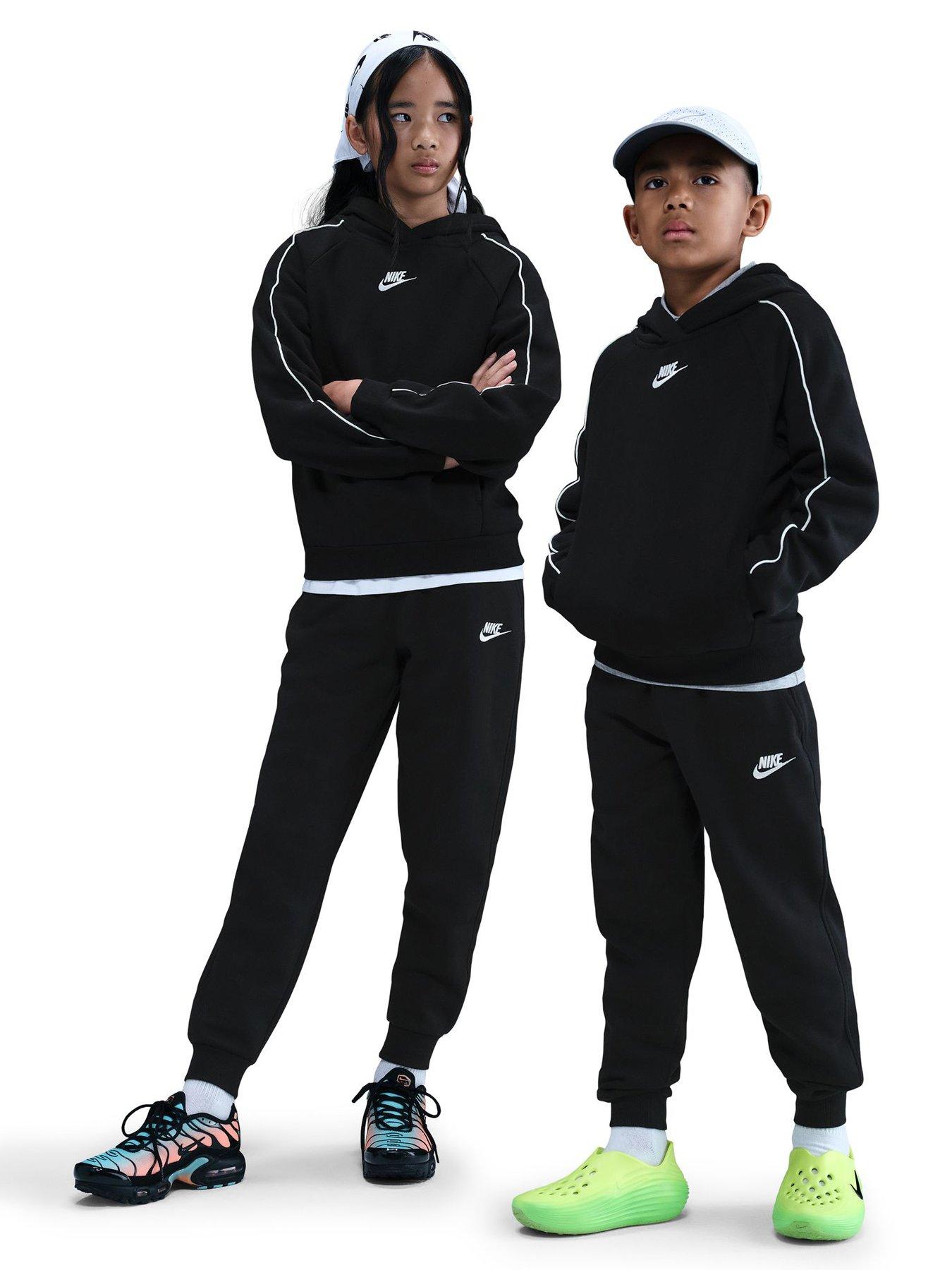 Nike Big Kids Sportswear Club Hooded Tracksuit - Black