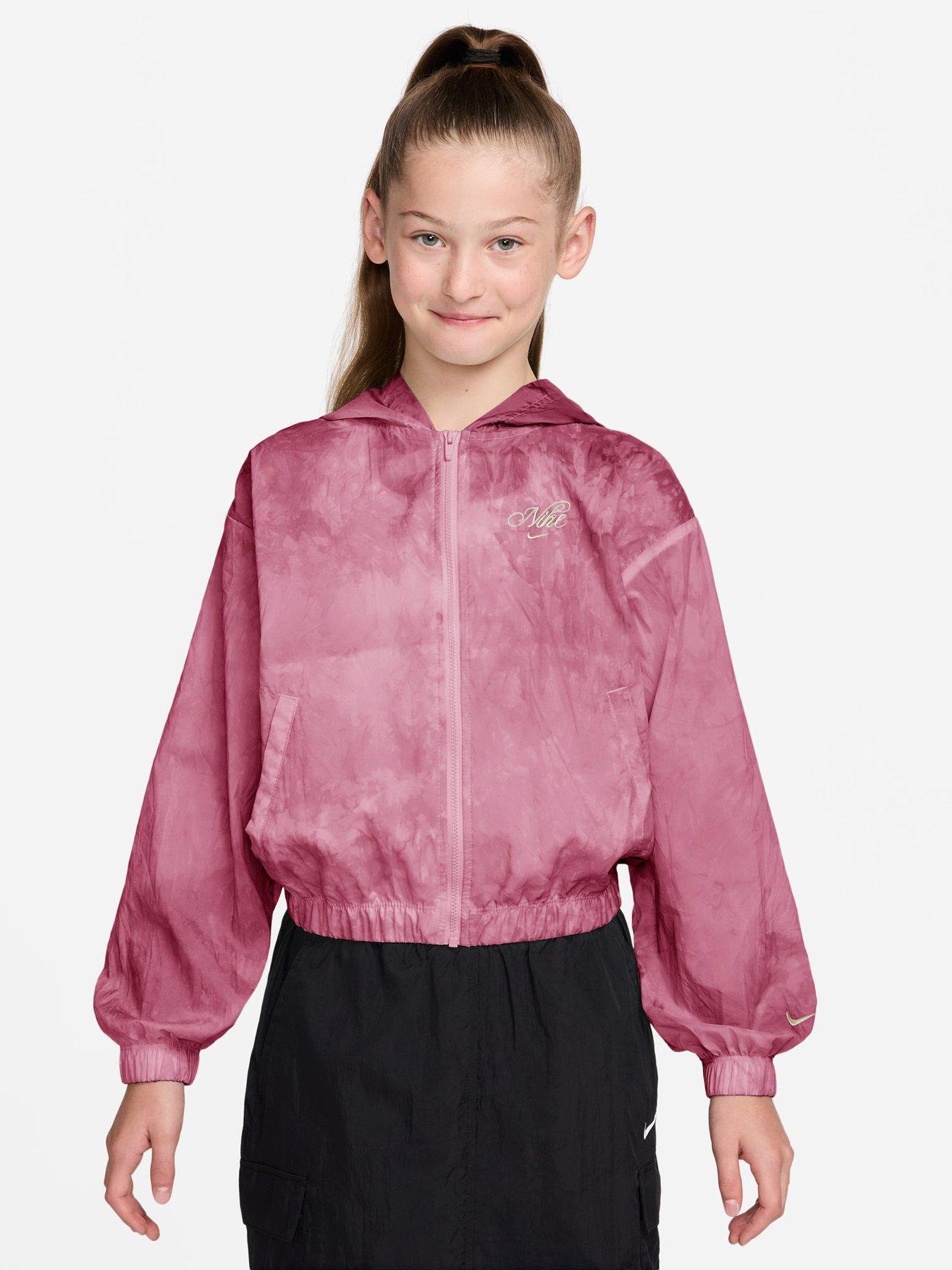 Nike Big Kids Girls Sportswear Woven Track Jacket - Red