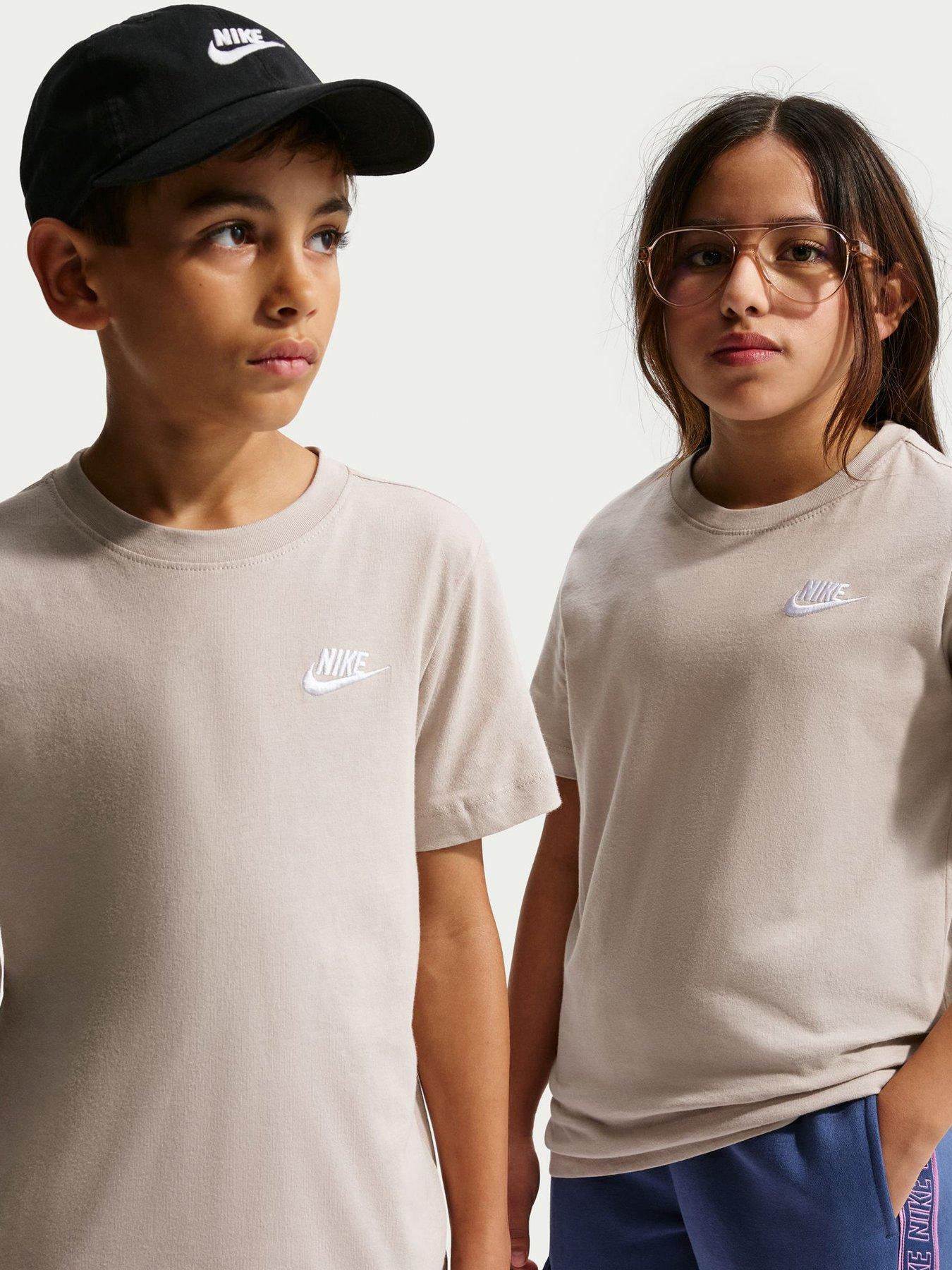 Nike Older Kids Sportswear Embroidered Futura T-Shirt - Light Brown