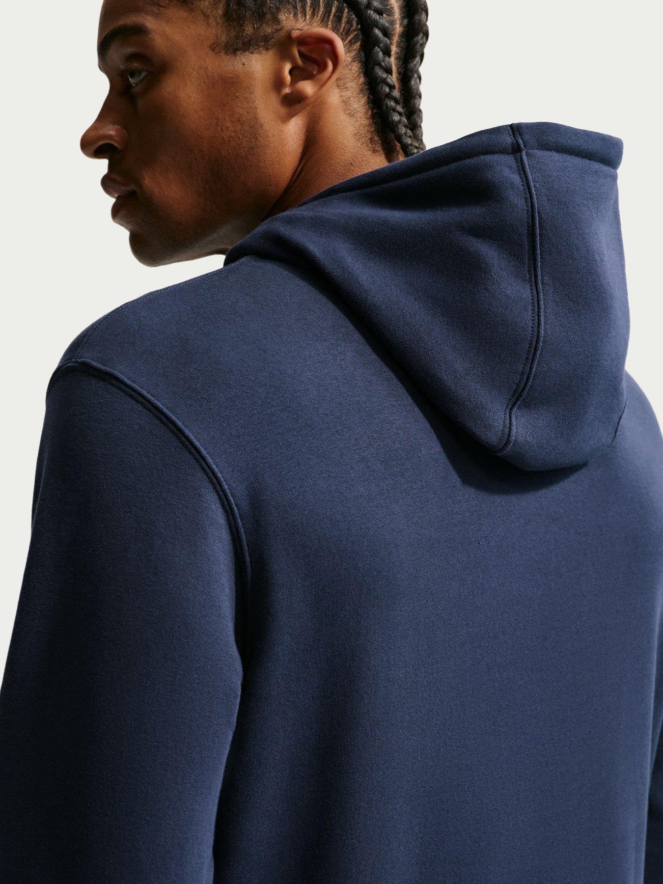 Image 2 of 5 of Nike Mens Club Pullover Hoodie - Blue