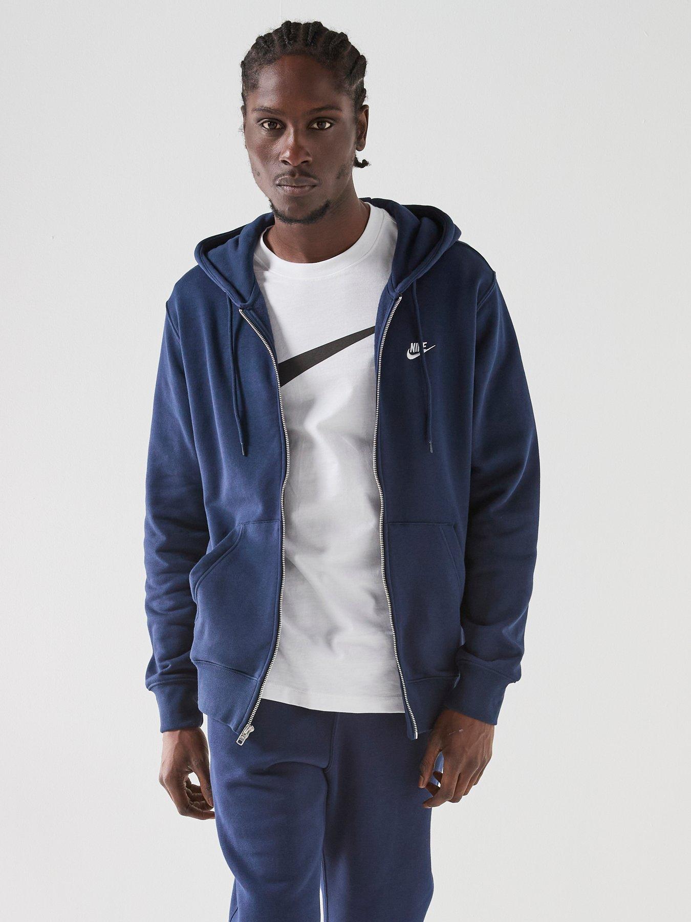 Nike Mens Club Full Zip Hoodie - Navy