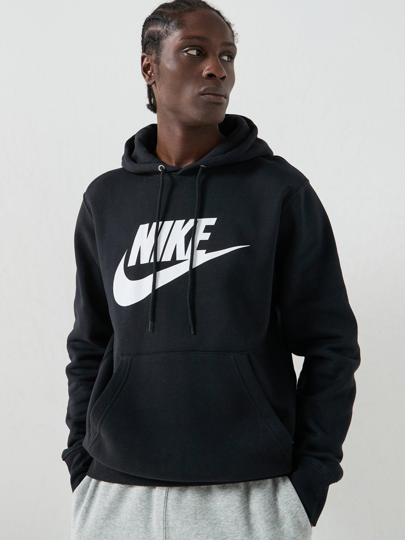 Nike Mens Club Graphic Pullover Hoodie - Black