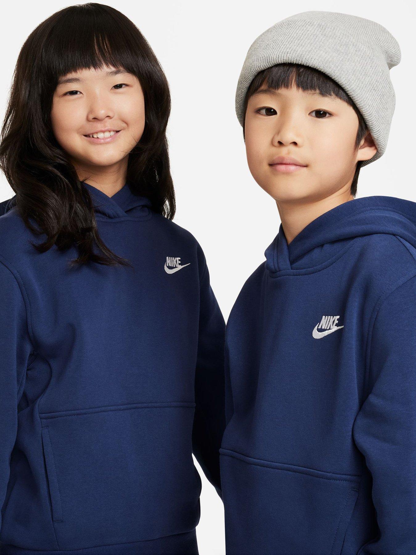 Image 4 of 5 of Nike Big Kids Sportswear Club Pullover Hoodie - Navy