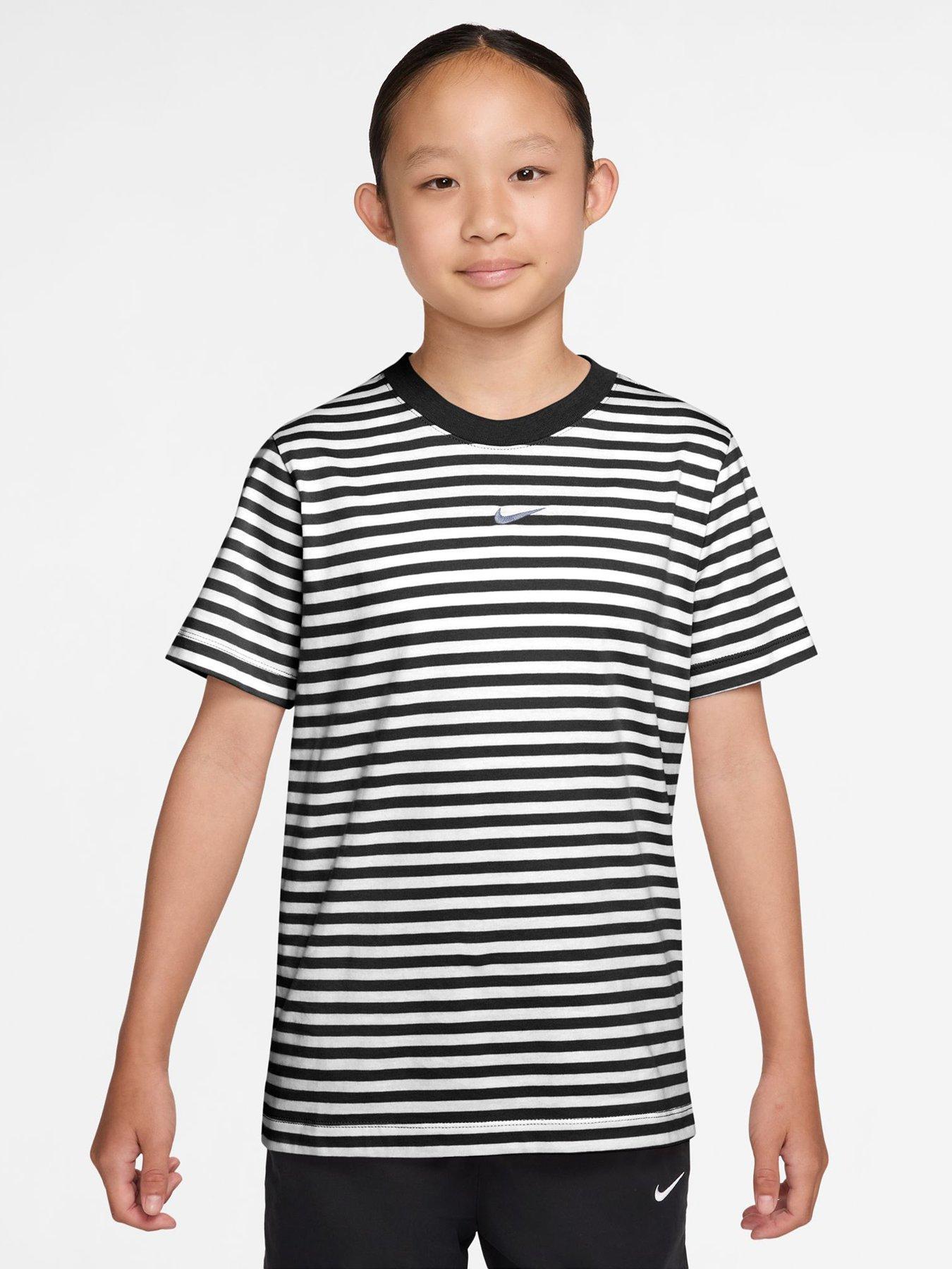Image 1 of 3 of Nike Big Kids Sportswear Embroidered Futura T-Shirt - Black/White
