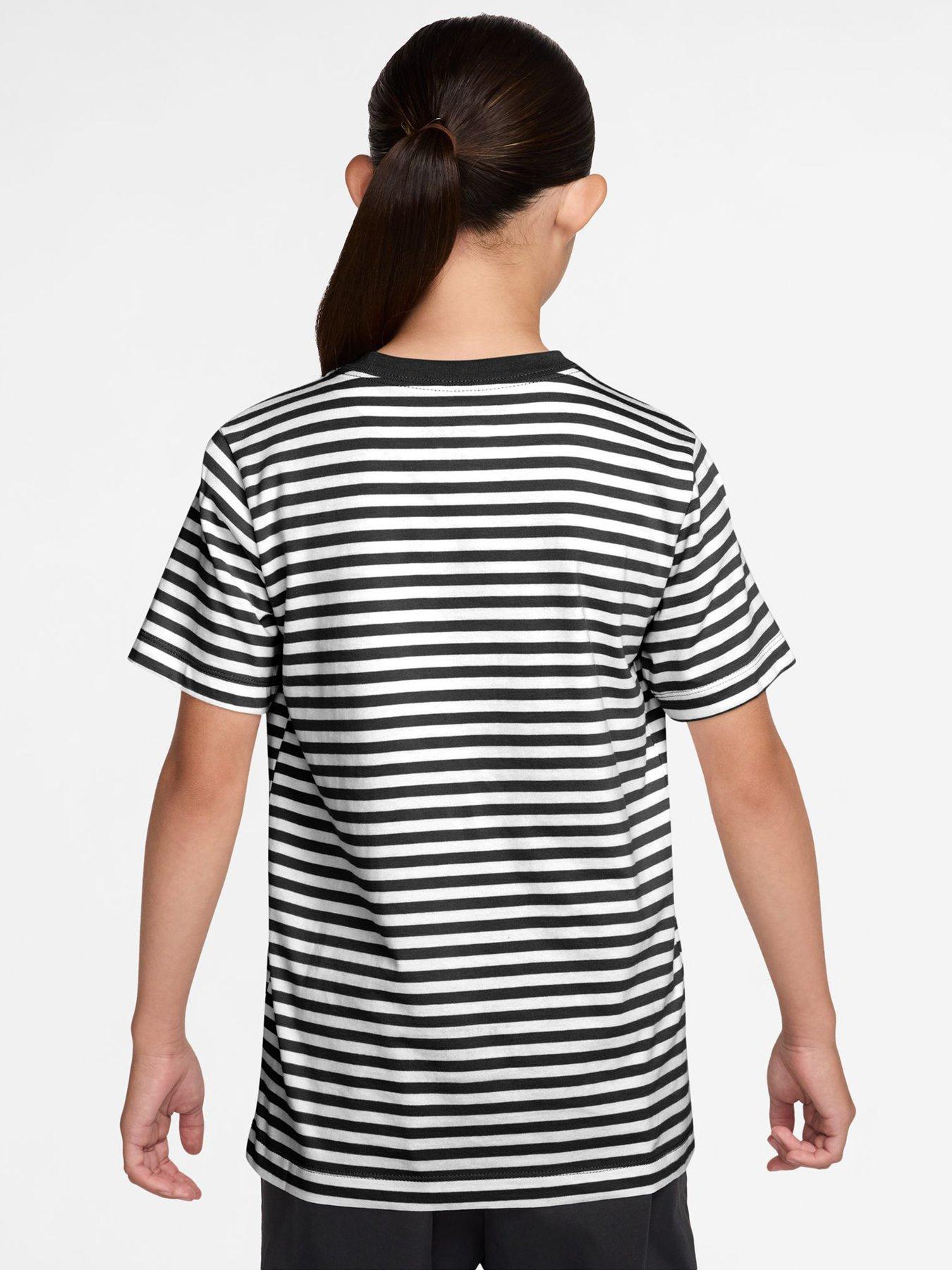 Image 2 of 3 of Nike Big Kids Sportswear Embroidered Futura T-Shirt - Black/White
