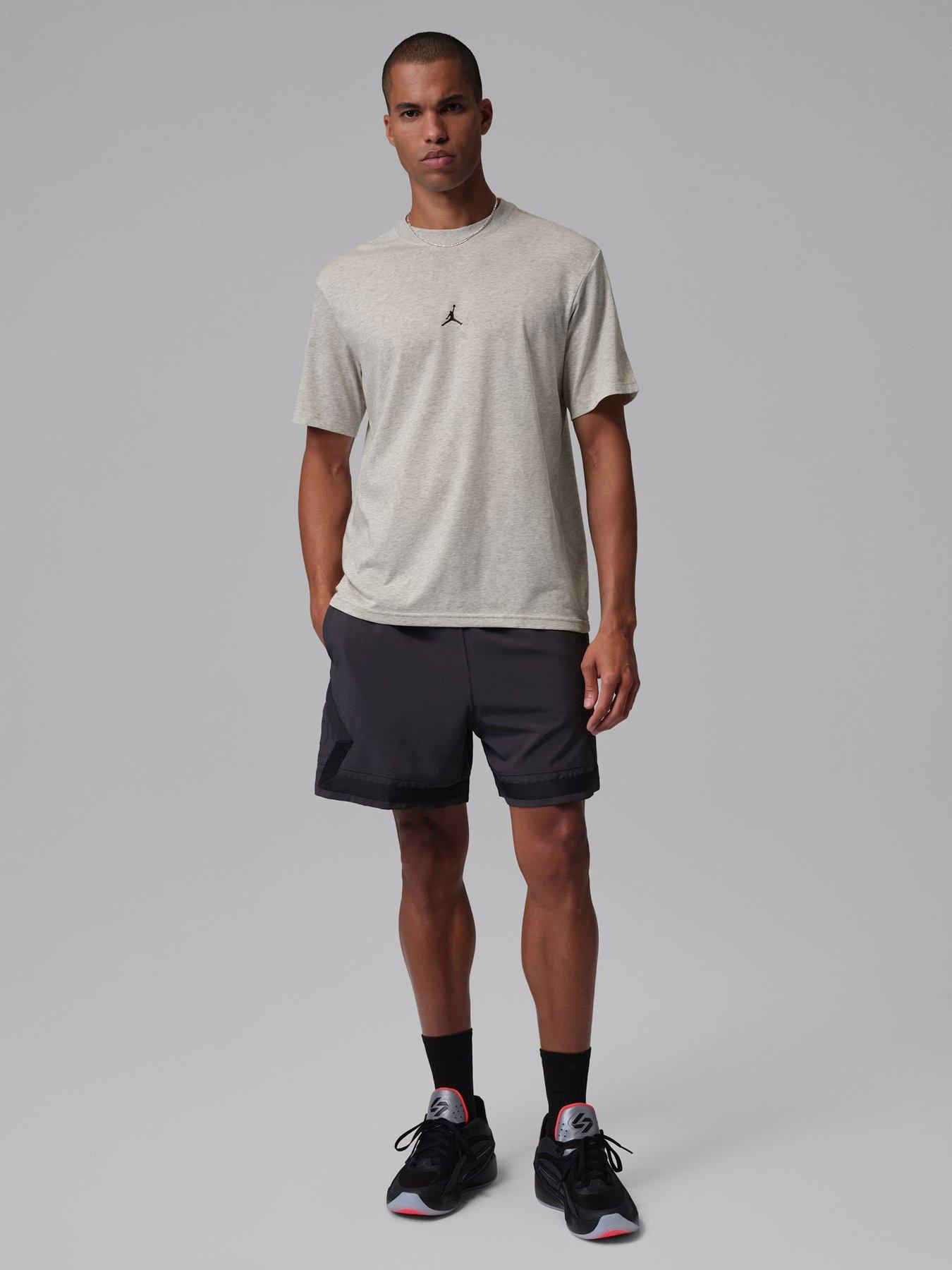 Image 3 of 5 of Jordan Nike Mens Dri-FIT Jumpman T-Shirt - Grey Heather / Black