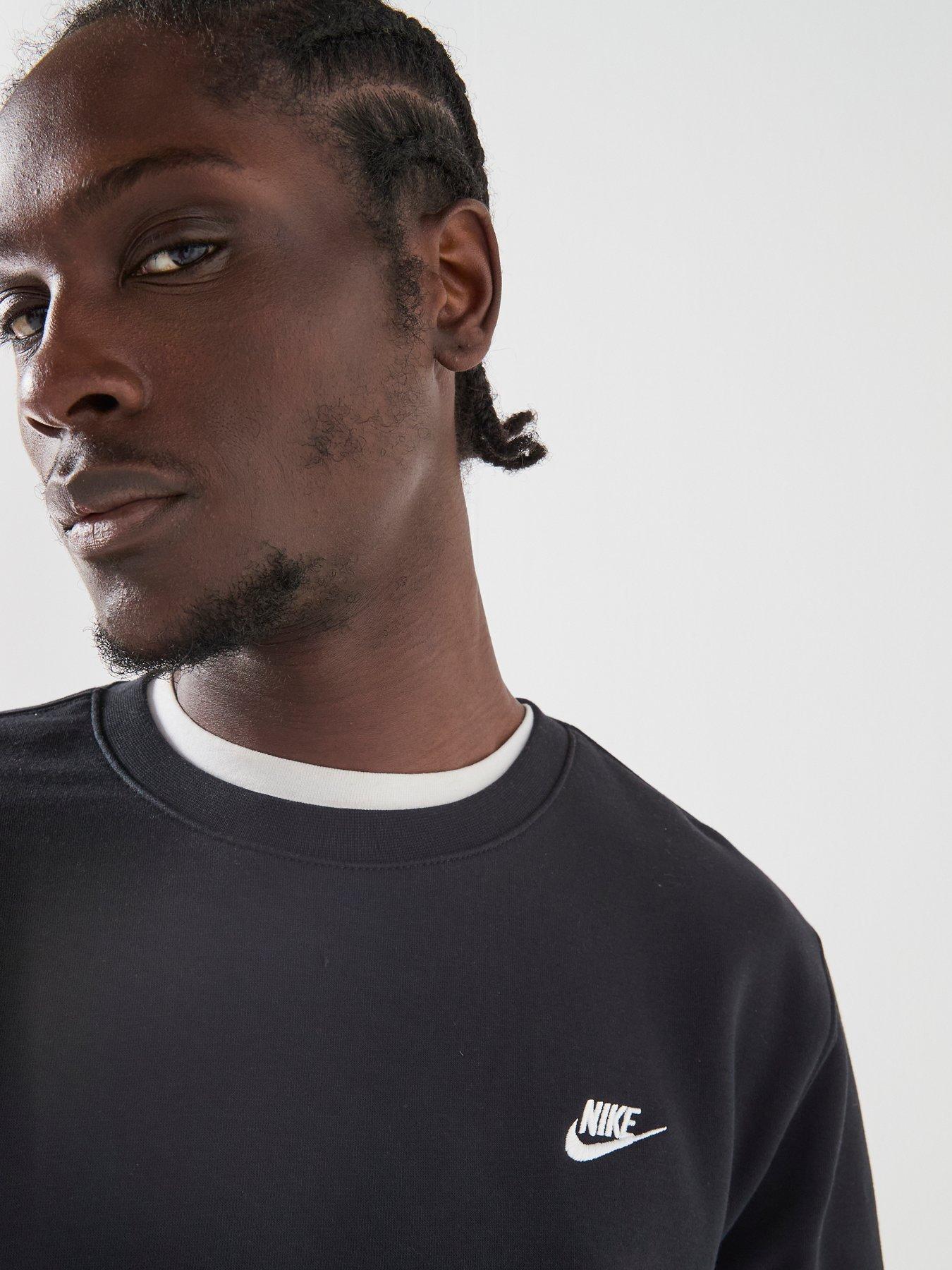 Image 4 of 7 of Nike Mens Club Crew Sweatshirt - Black