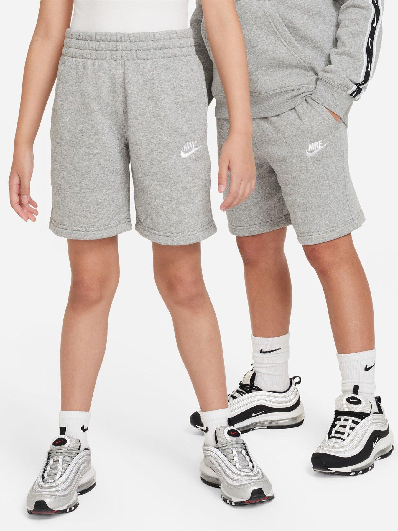 Nike Big Kids Sportswear Club French Terry Shorts - Grey