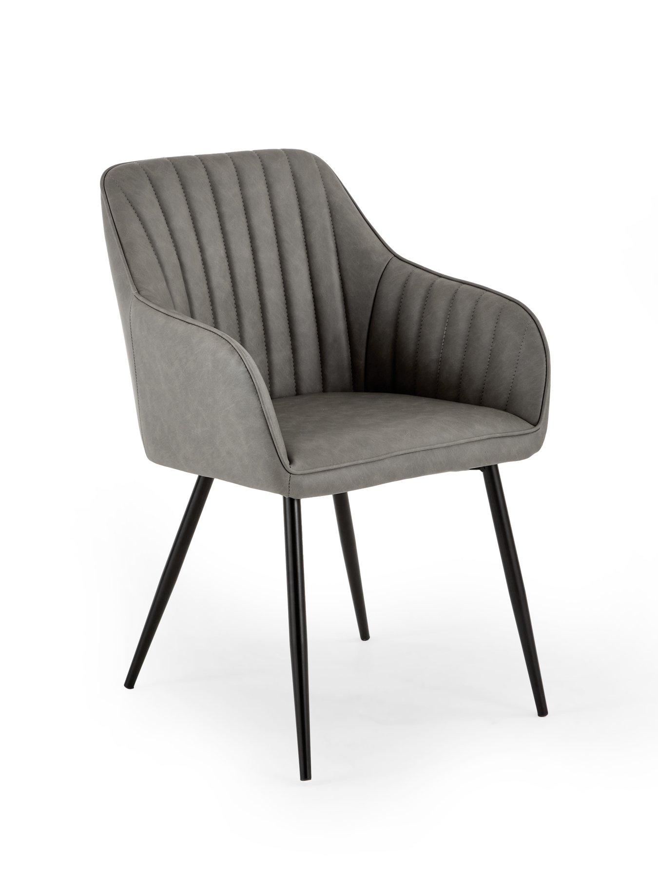 Image 4 of 7 of The Very Collection Alisha Pair Of Dining Chairs Faux Leather - Dark Grey - FSC&reg; Certified