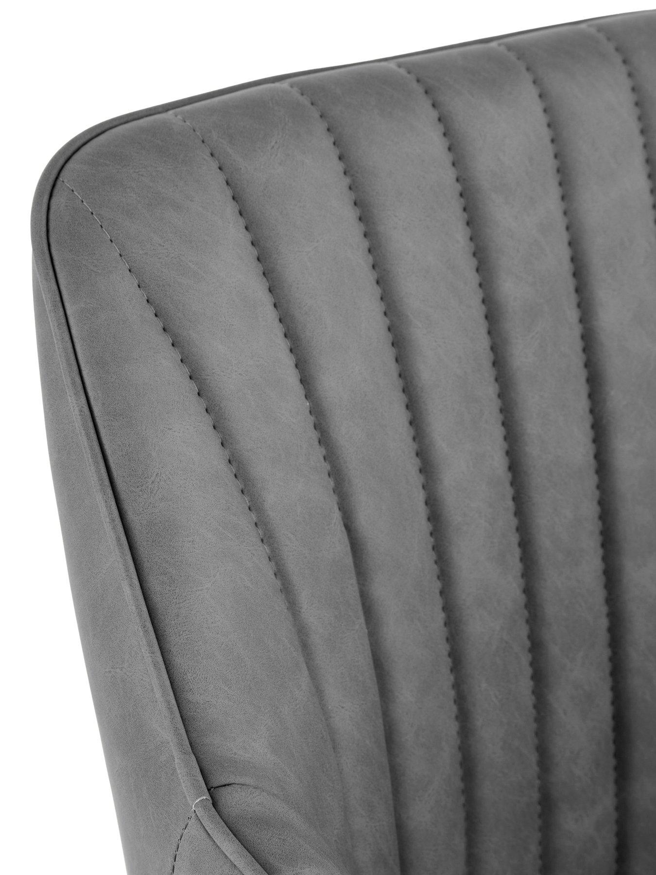 Image 5 of 7 of The Very Collection Alisha Pair Of Dining Chairs Faux Leather - Dark Grey - FSC&reg; Certified