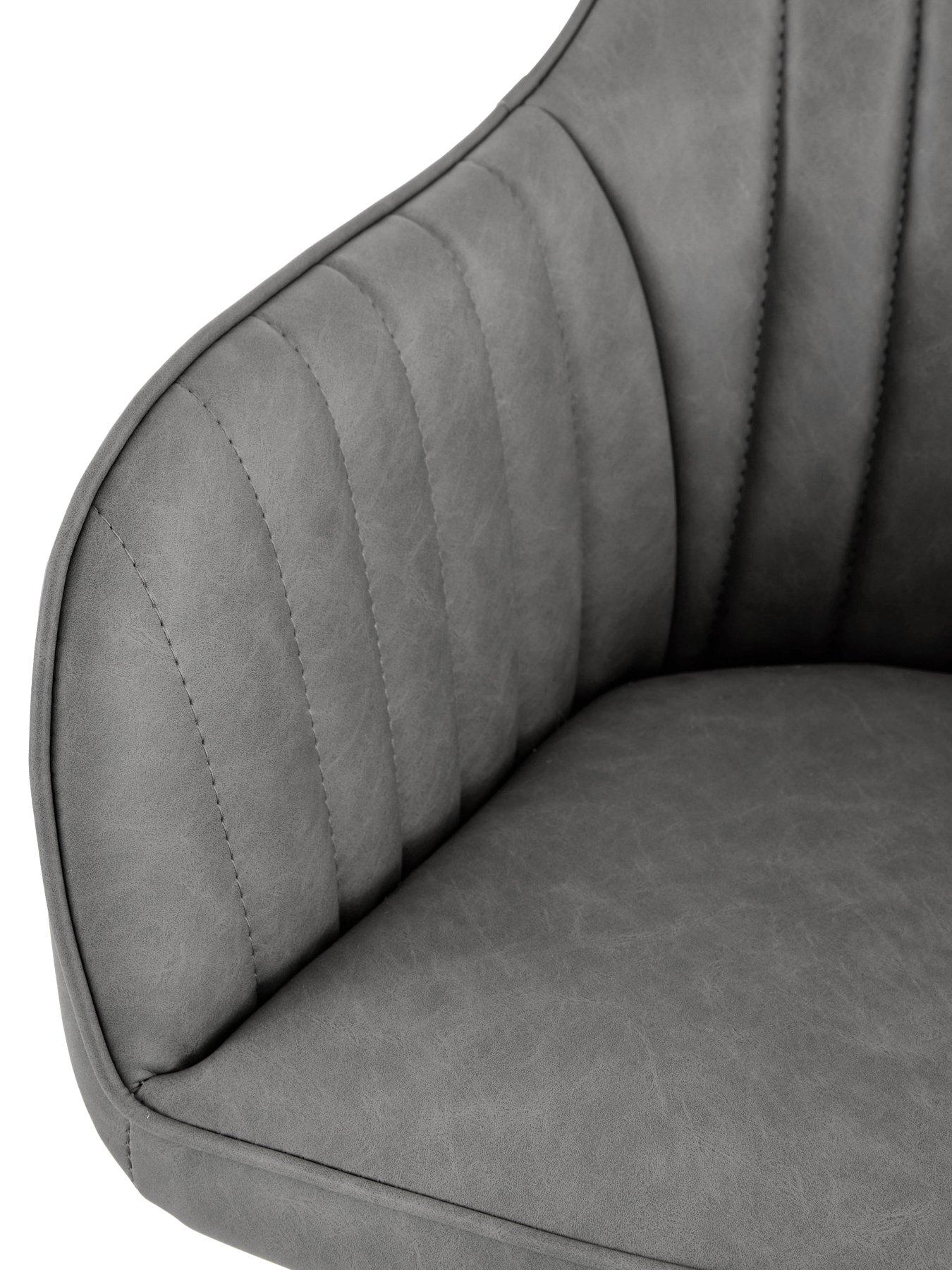 Image 6 of 7 of The Very Collection Alisha Pair Of Dining Chairs Faux Leather - Dark Grey - FSC&reg; Certified