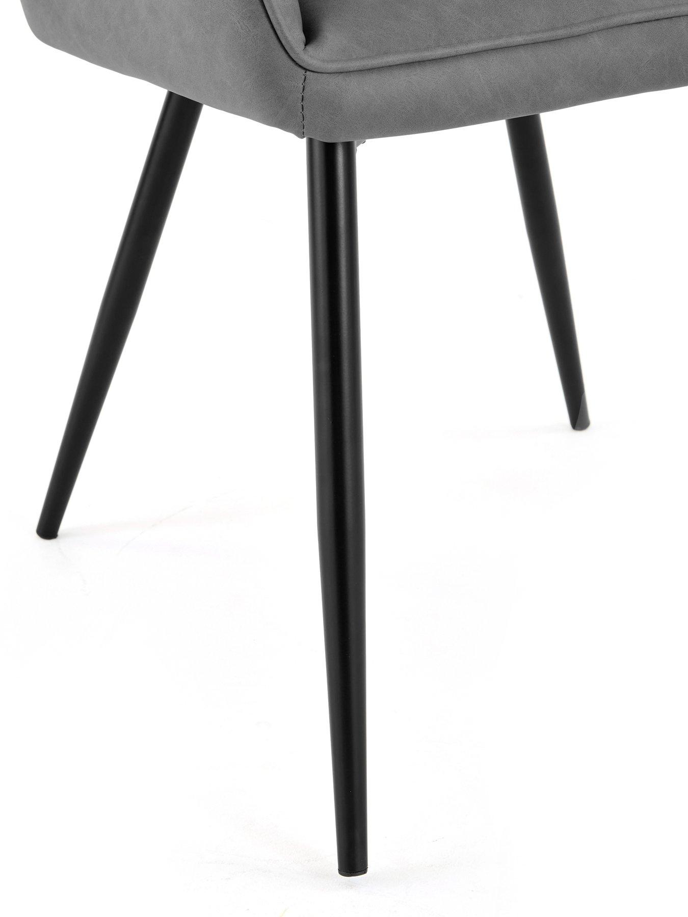 Image 7 of 7 of The Very Collection Alisha Pair Of Dining Chairs Faux Leather - Dark Grey - FSC&reg; Certified