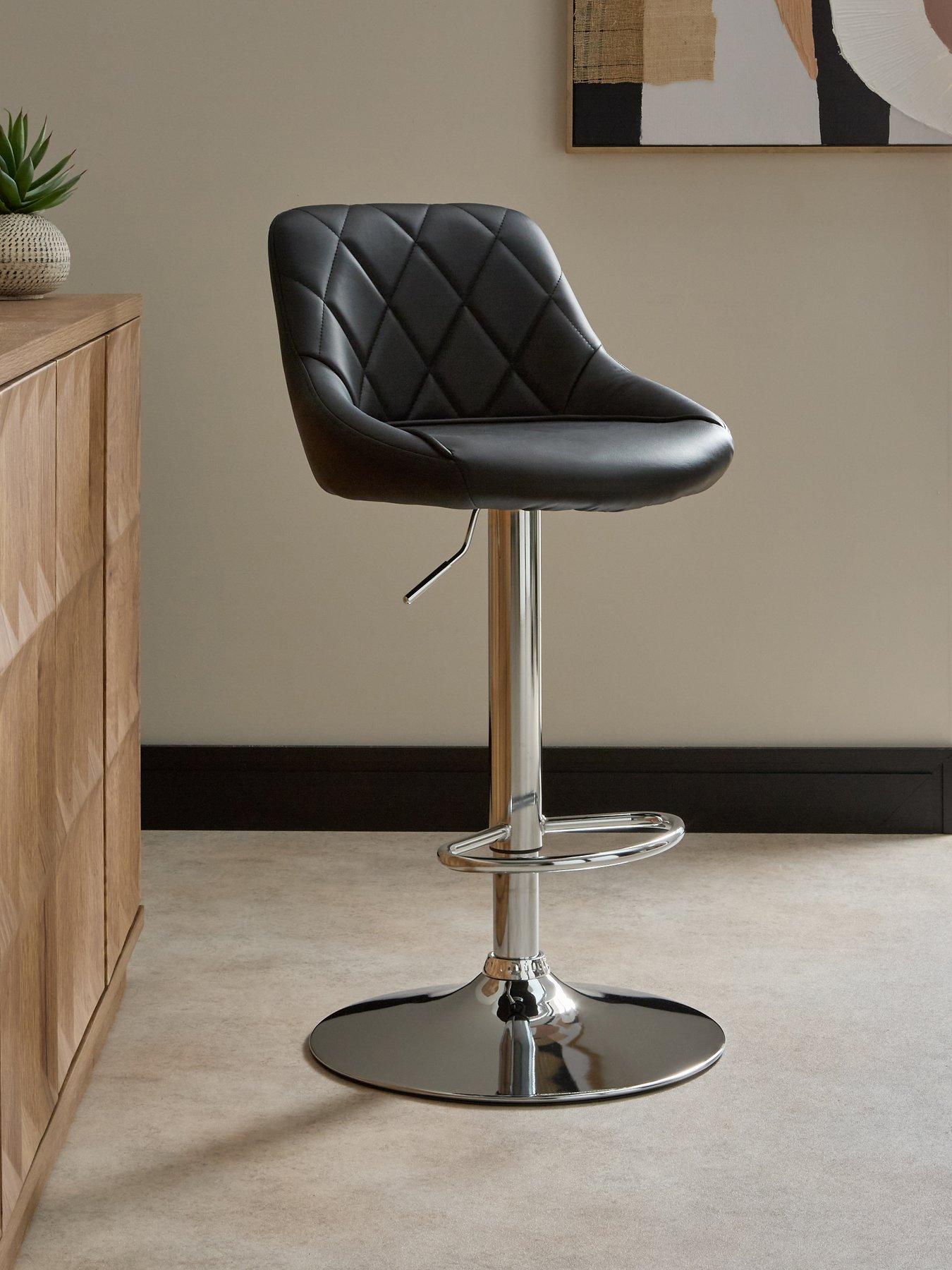 Image 1 of 7 of The Very Collection Diamond Stitch Faux Leather Bar Stool - FSC&reg; Certified