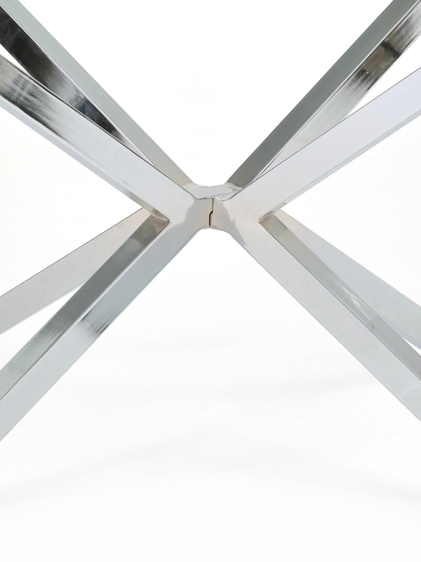 Image 5 of 6 of The Very Collection Chopstick Chrome 160cm Rectangular Glass Top&nbsp;Dining Table