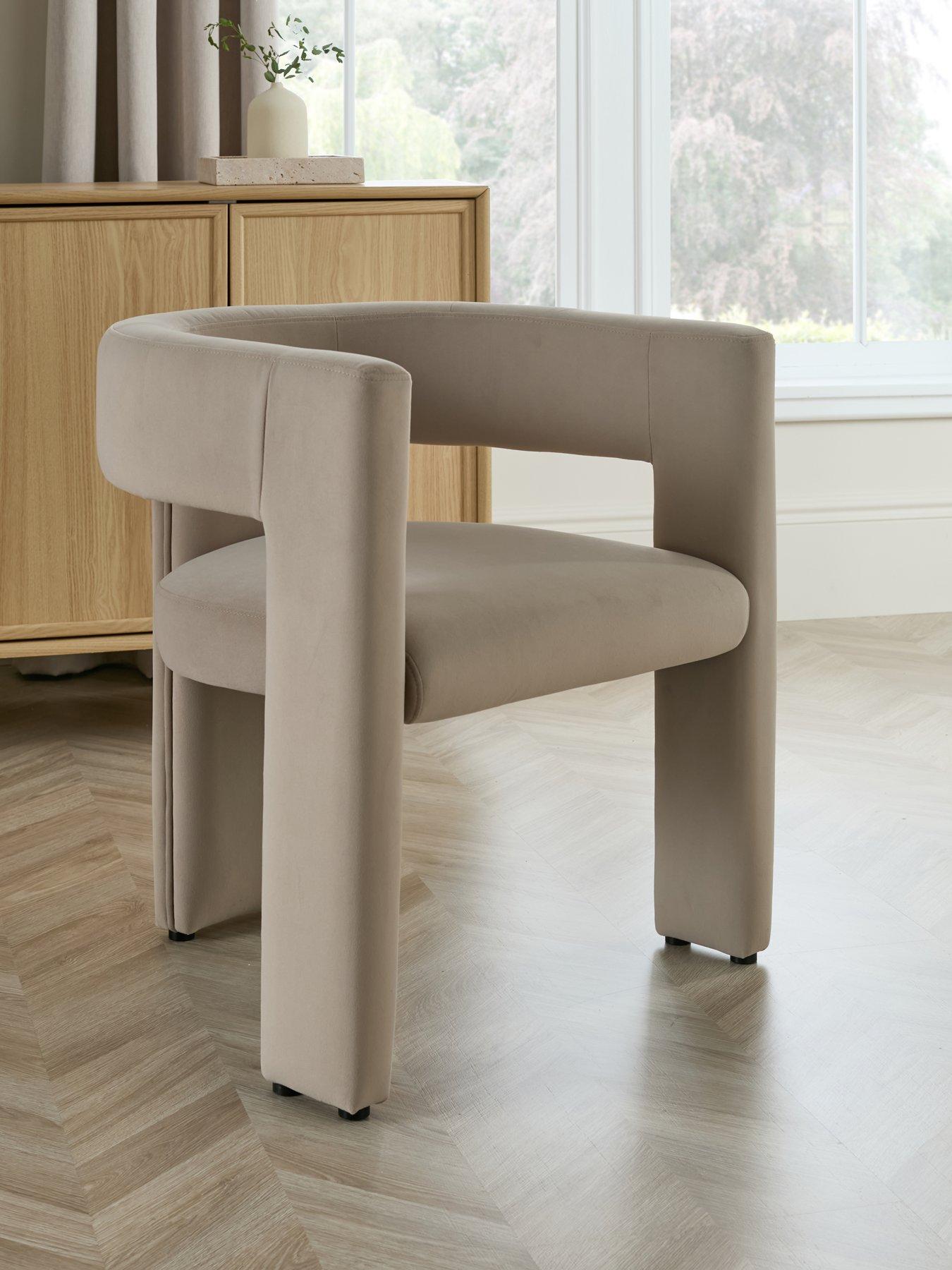 The Very Collection Nell Velvet Dining Chair - Taupe - FSC® Certified
