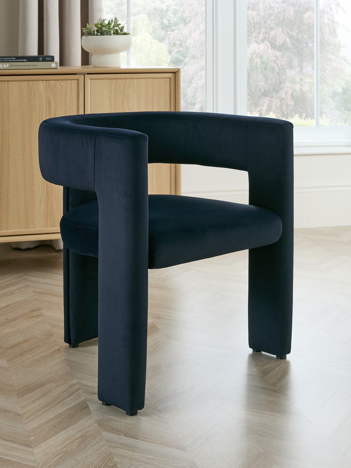 The Very Collection Nell Velvet Dining Chair - Navy