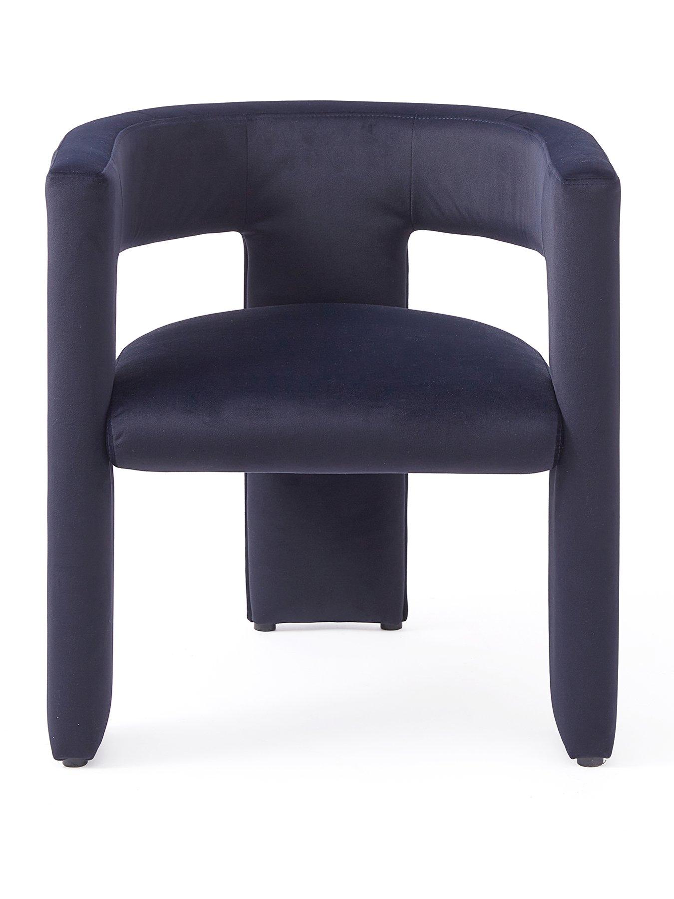 Image 2 of 5 of The Very Collection Nell Velvet Dining Chair - Navy - FSC&reg; Certified