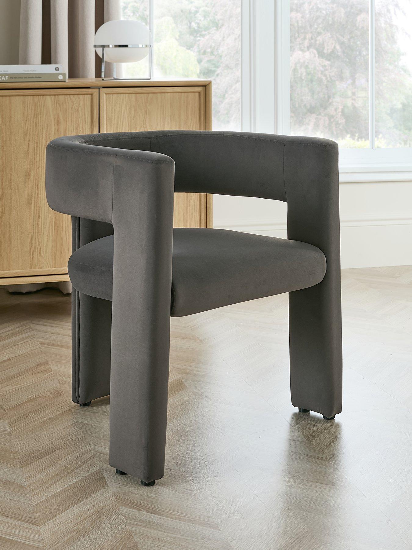 Image 1 of 5 of The Very Collection Nell Velvet Dining Chair - Grey - FSC&reg; Certified