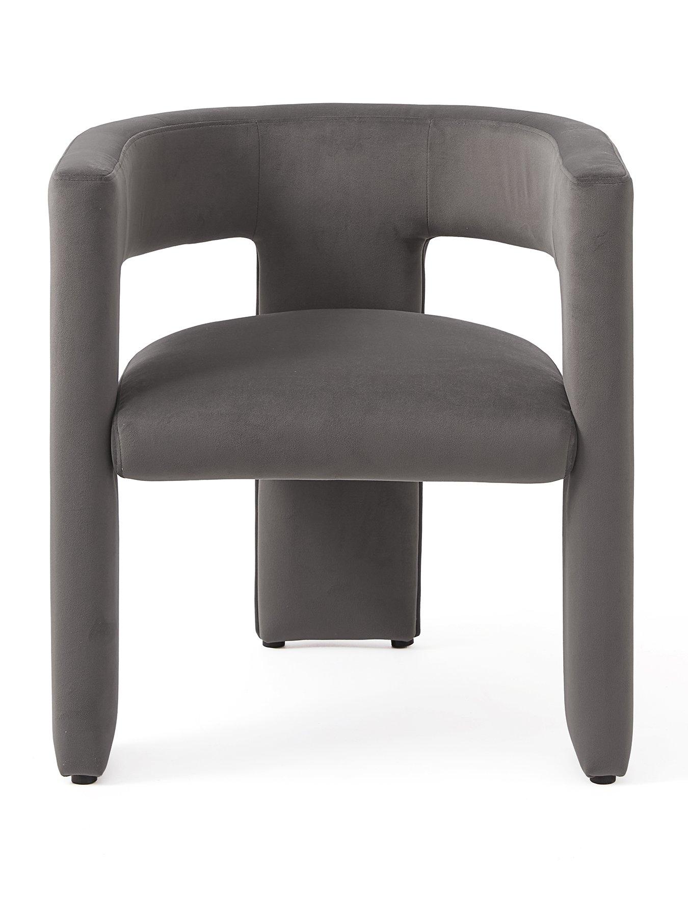 Image 2 of 5 of The Very Collection Nell Velvet Dining Chair - Grey - FSC&reg; Certified