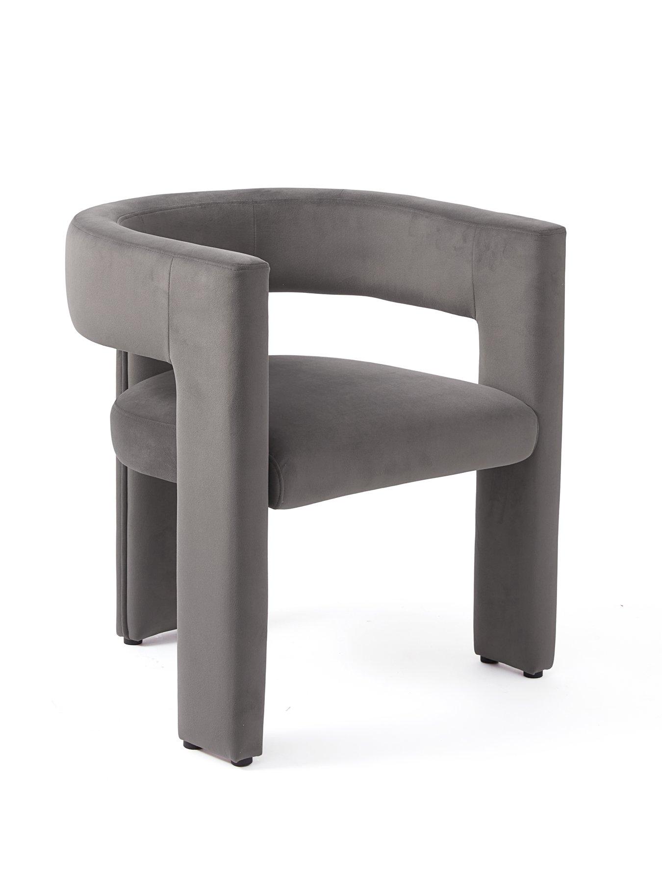 Image 3 of 5 of The Very Collection Nell Velvet Dining Chair - Grey - FSC&reg; Certified
