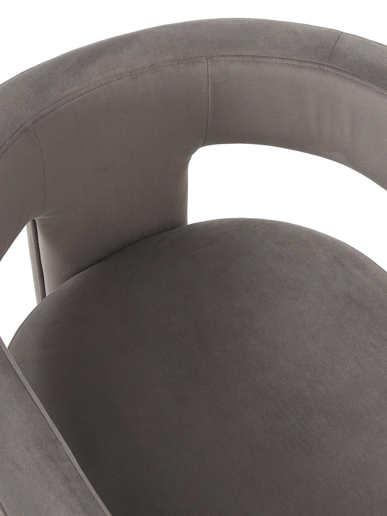Image 4 of 5 of The Very Collection Nell Velvet Dining Chair - Grey - FSC&reg; Certified