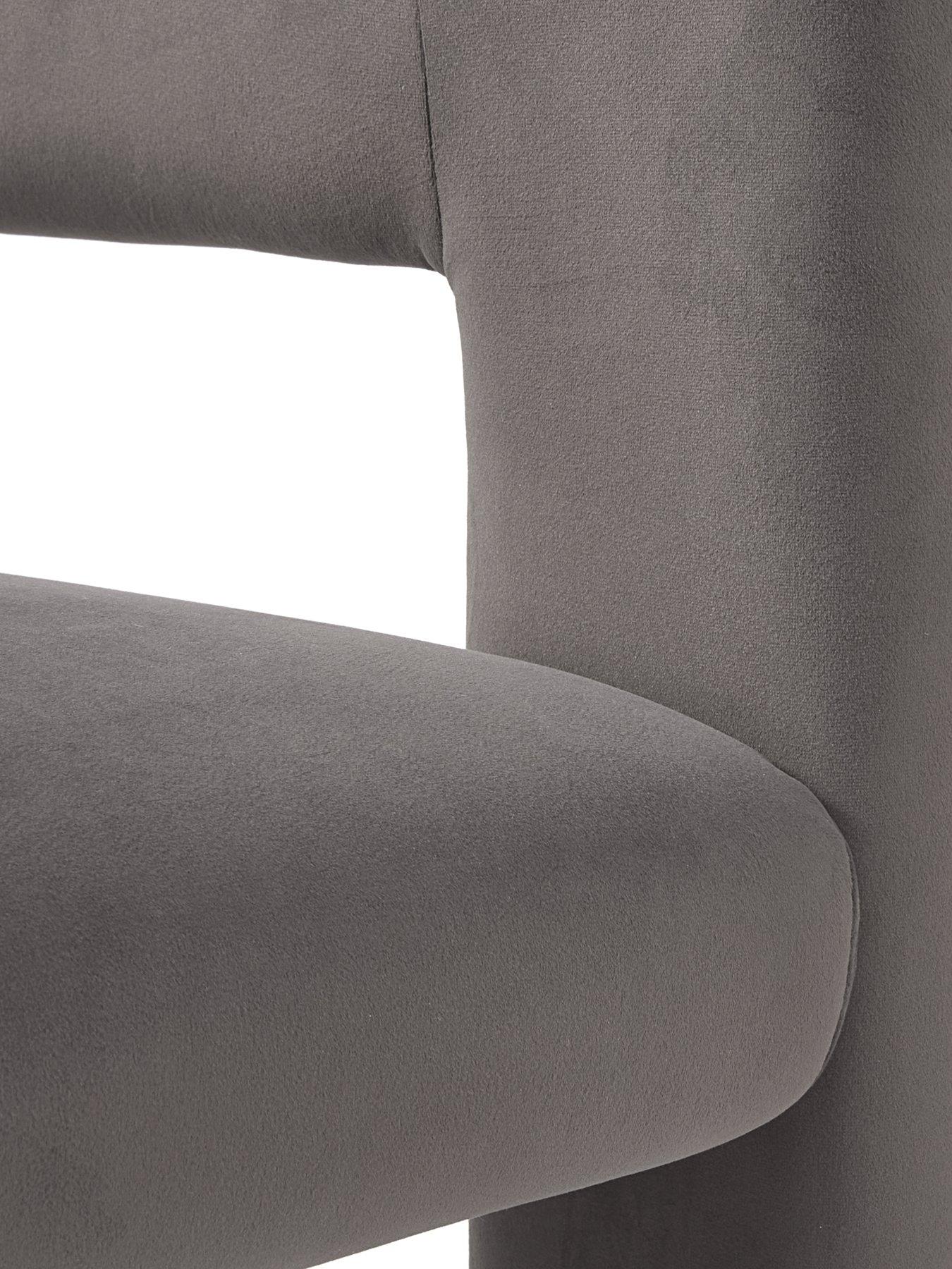 Image 5 of 5 of The Very Collection Nell Velvet Dining Chair - Grey - FSC&reg; Certified