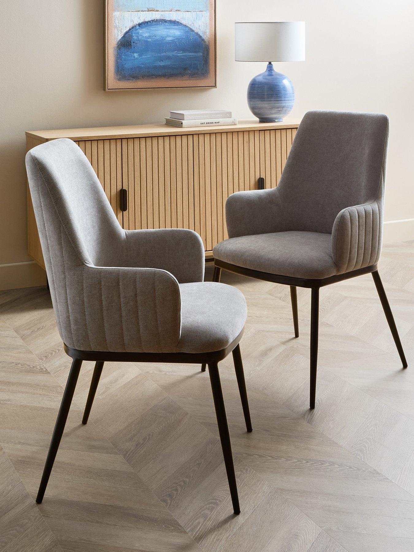 The Very Collection Nina Pair Of Dining Chairs - Grey/Black - FSC® Certified