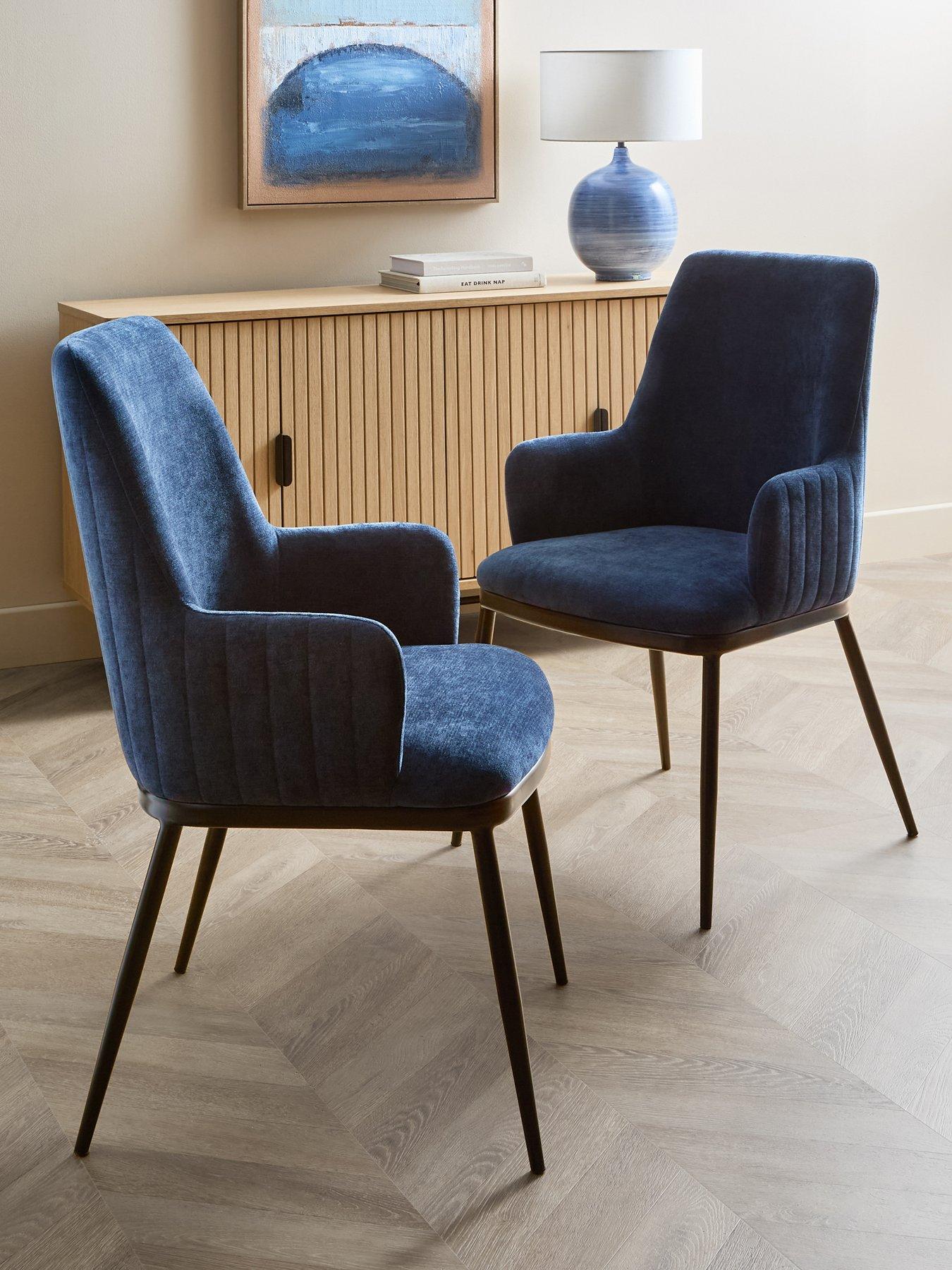 The Very Collection Nina Pair Of Dining Chairs - Navy/Black