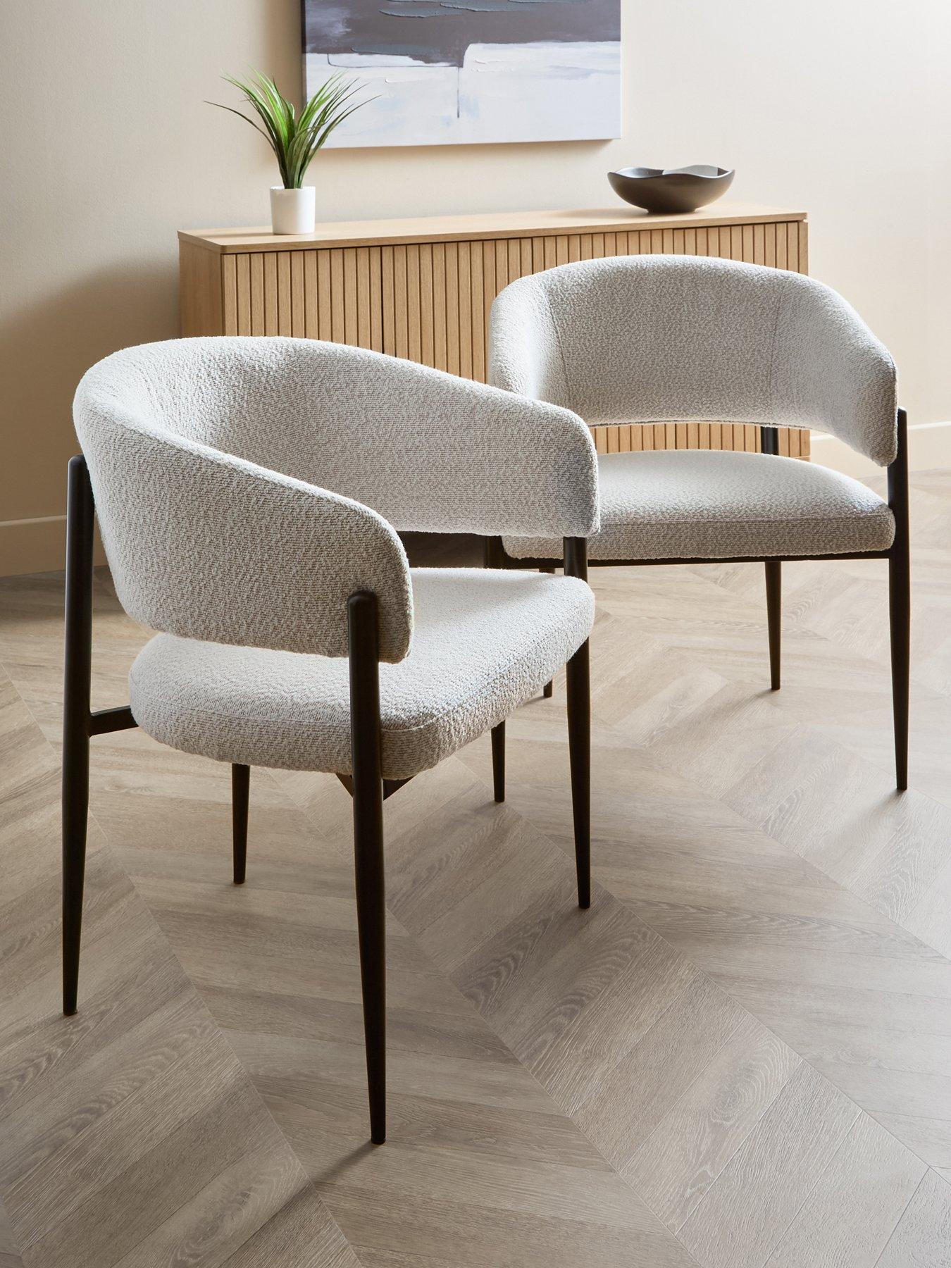 Image 1 of 6 of The Very Collection Romie Pair Of Dining Chairs In Boucle - FSC&reg; Certified