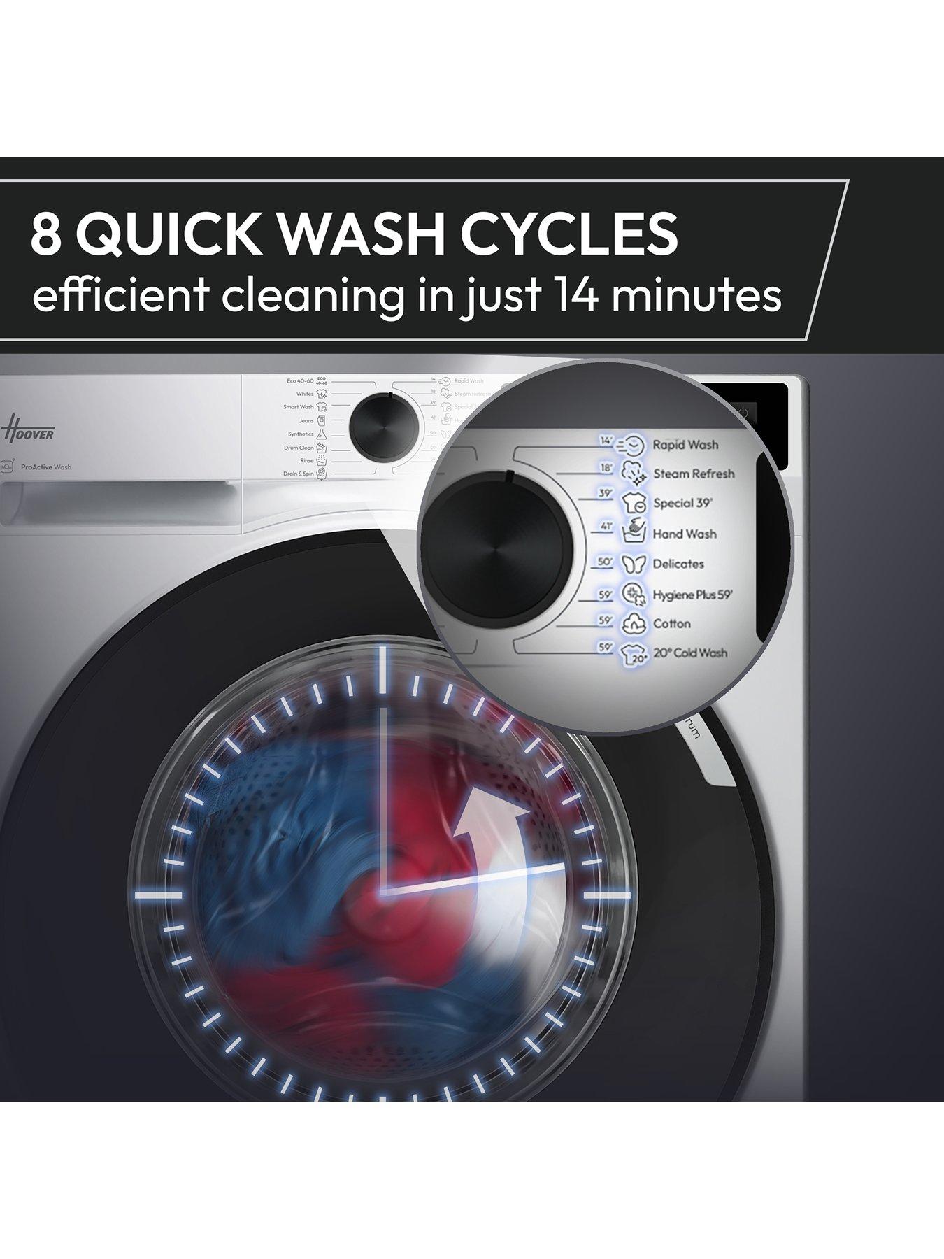 Image 6 of 7 of Hoover Pro Wash Series 5 HBP 49SBL8-80 9kg Washing Machine, A Rated, 1400 rpm, White, Wifi