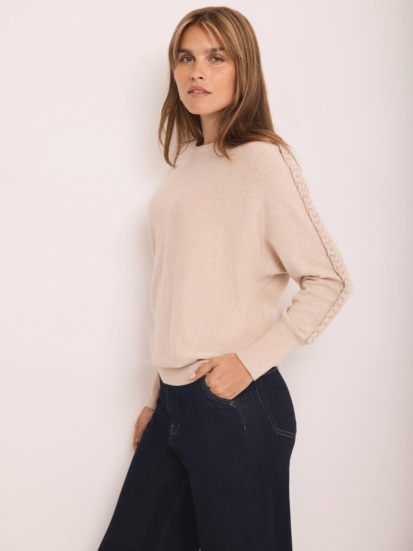  image of mint-velvet-plait-detail-batwing-neutral