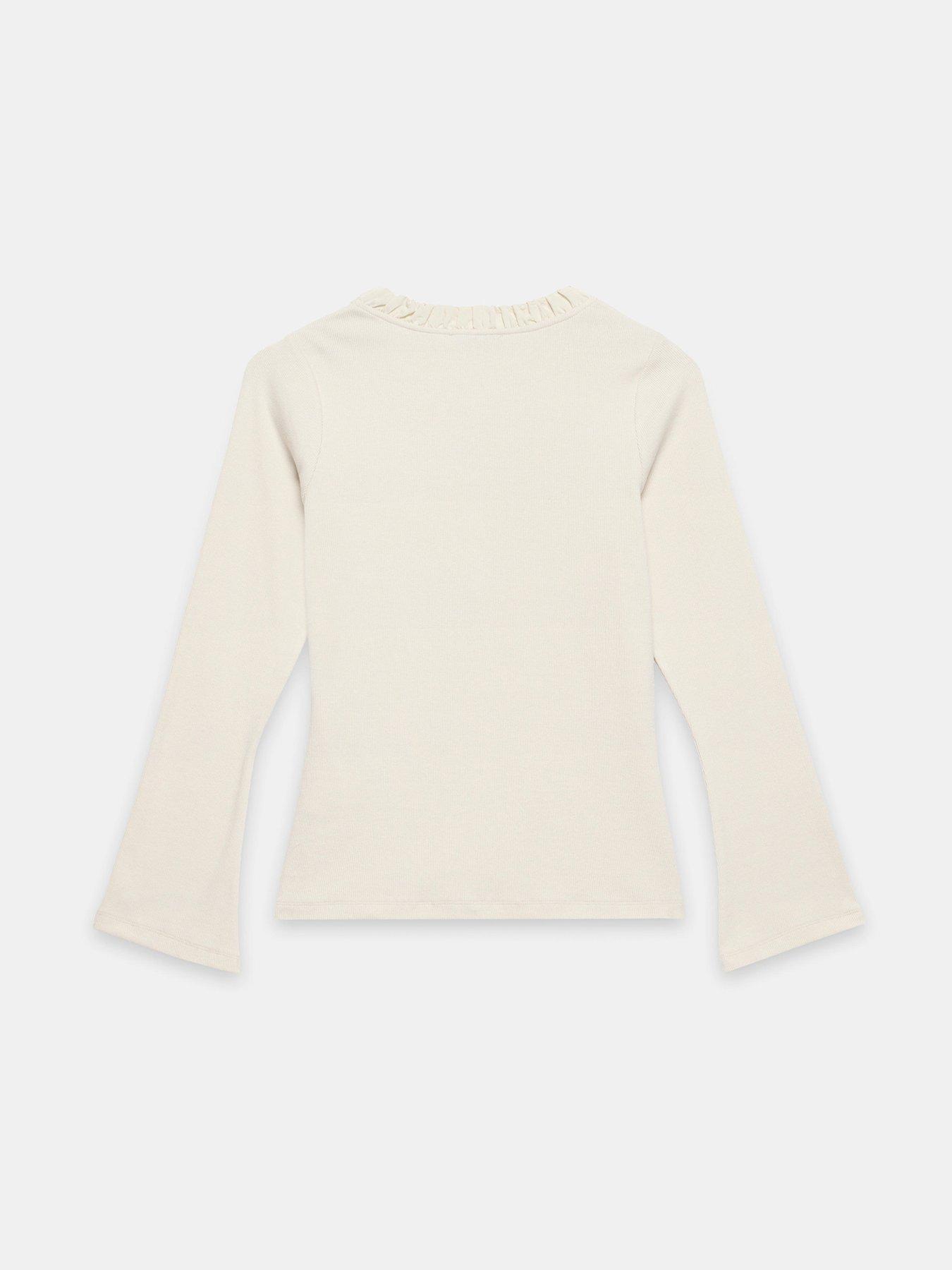  image of mint-velvet-neutral-ribbed-henley-top-cream