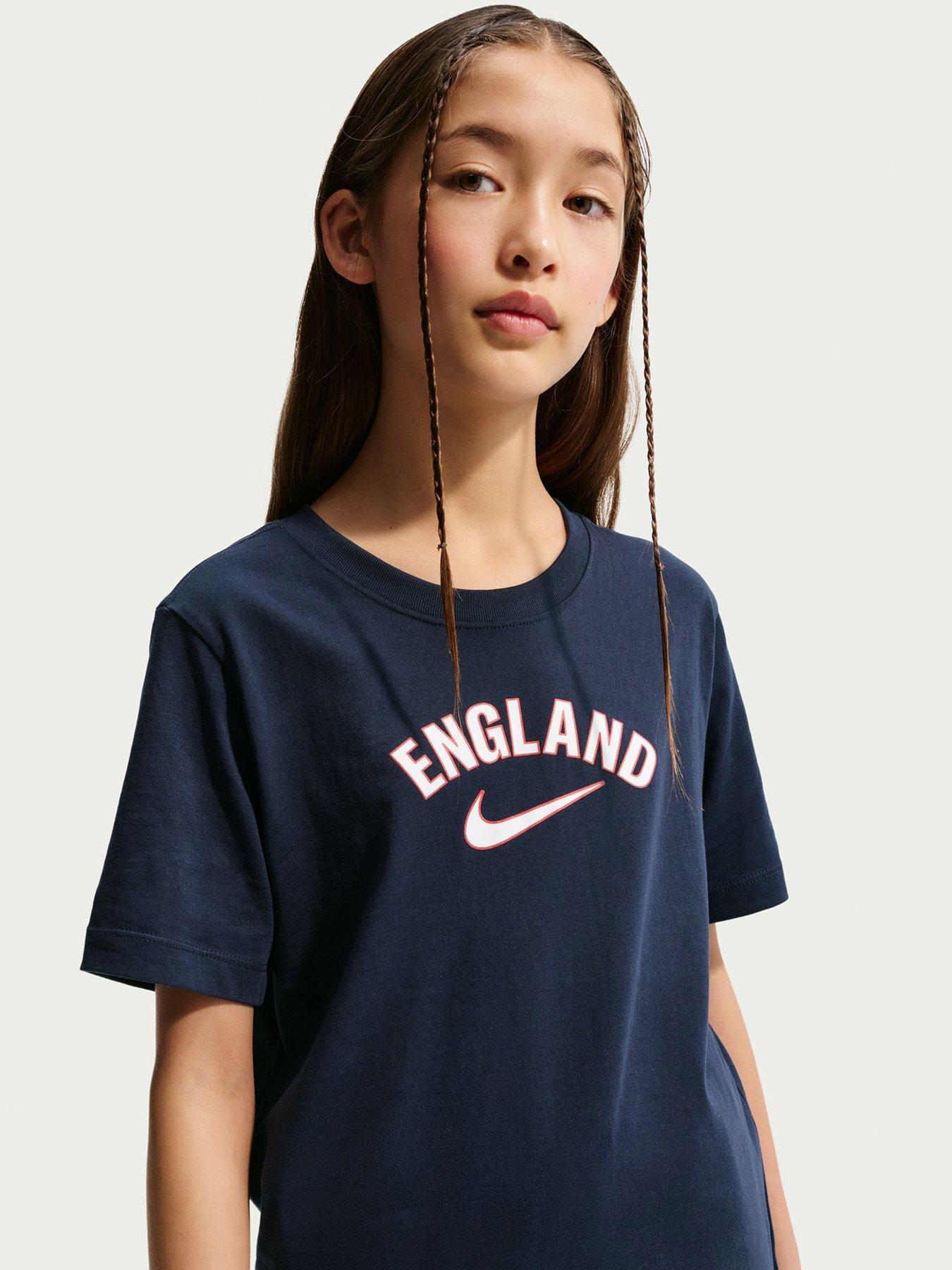 Nike Older Kids England Wordmark T-Shirt – Navy