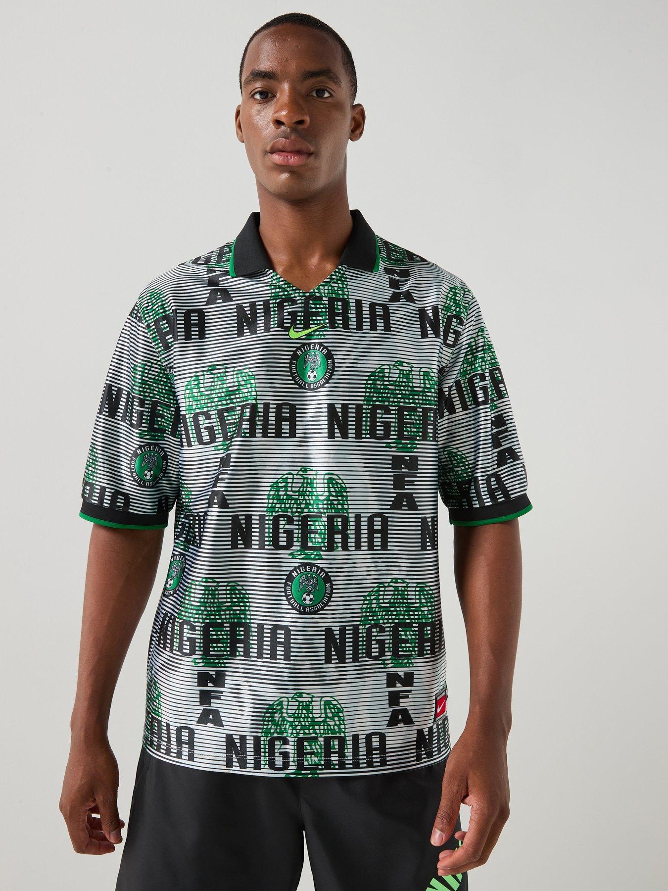 Nike Mens Nigeria Energy Dri-FIT Short-Sleeve Football Top - Black/White