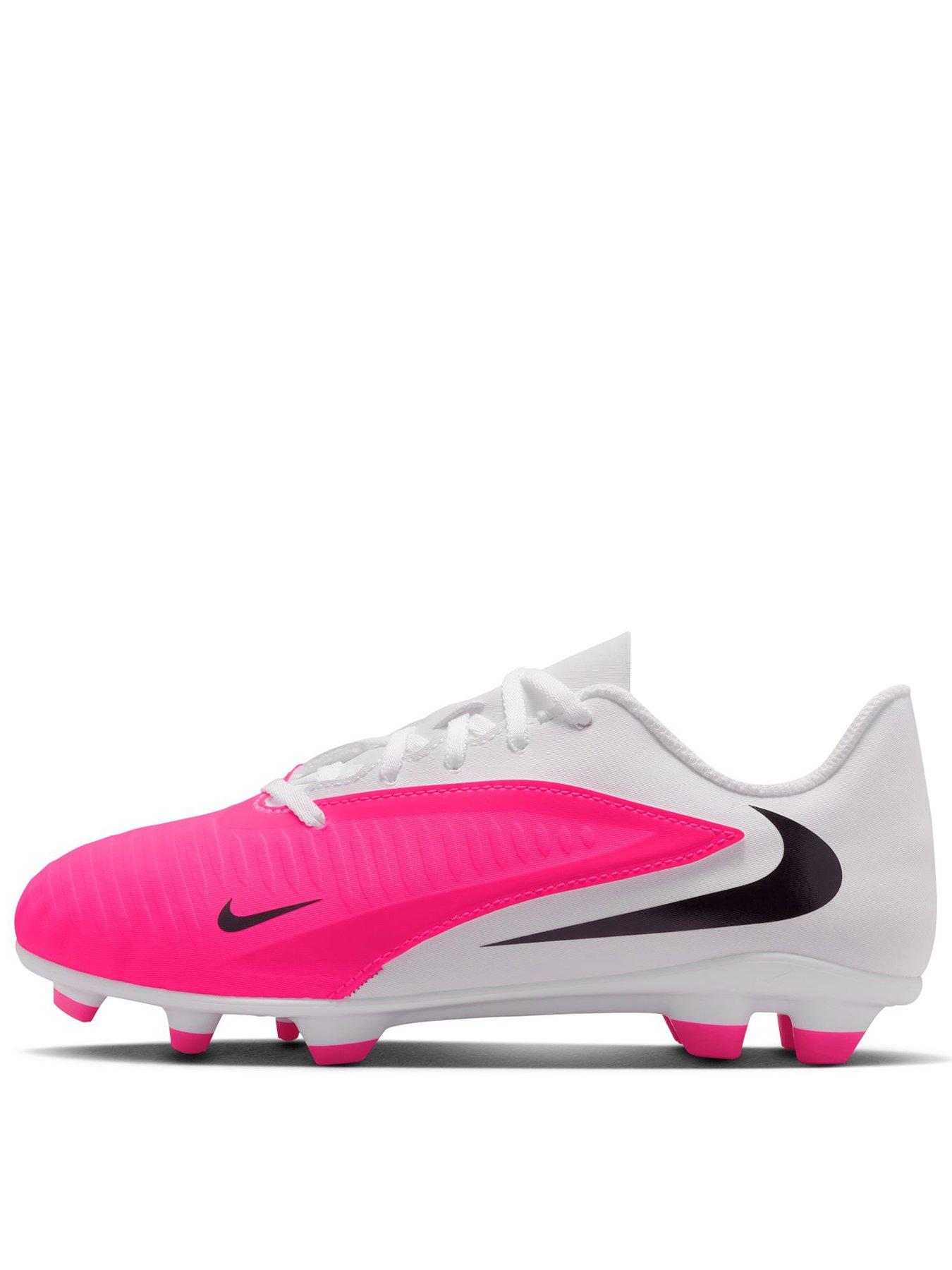 Nike Youth Phantom 6 Low Club Firm Ground Football Boots - Pink/White
