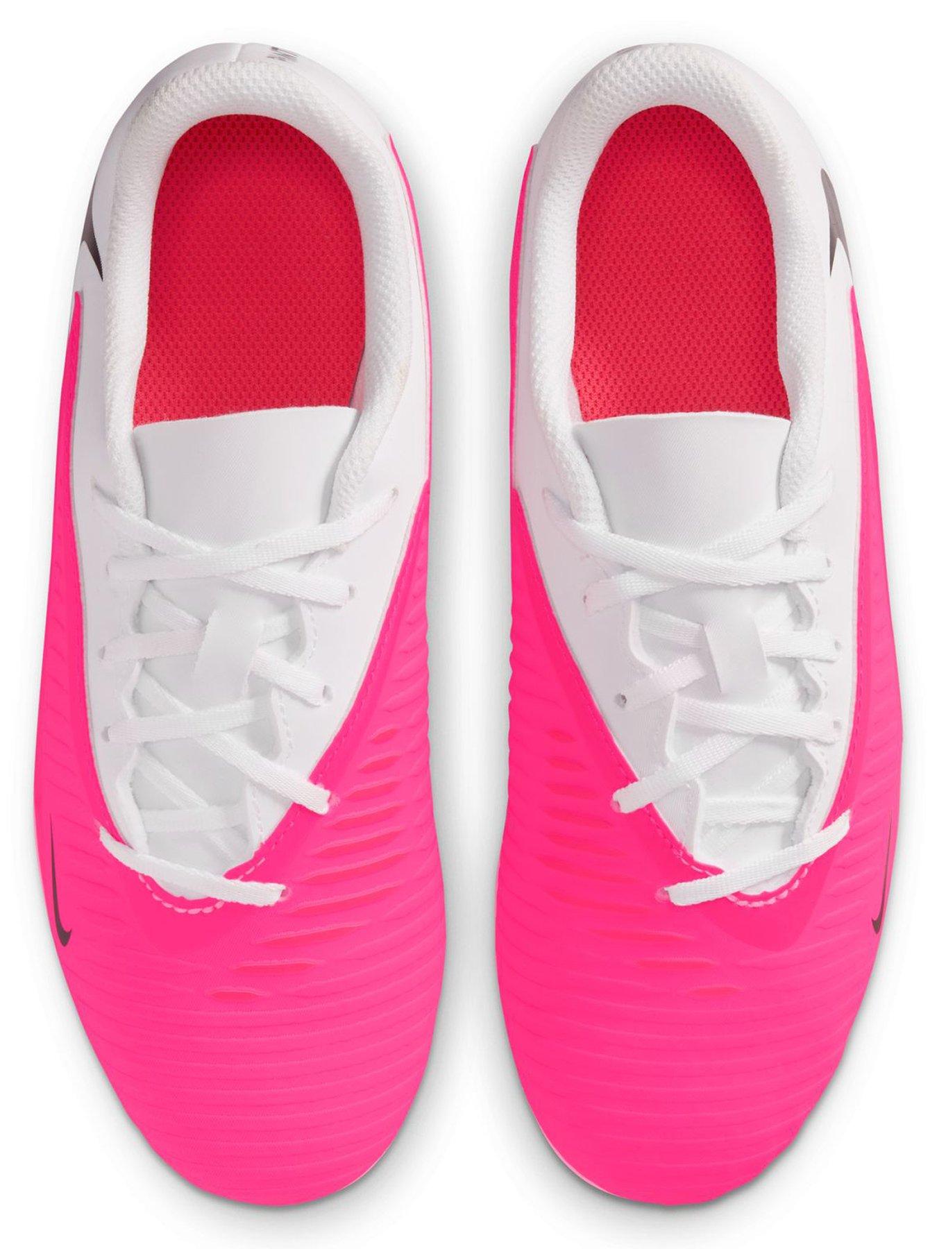 Image 4 of 6 of Nike Youth Phantom 6 Low Club Firm Ground Football Boots - Pink/White