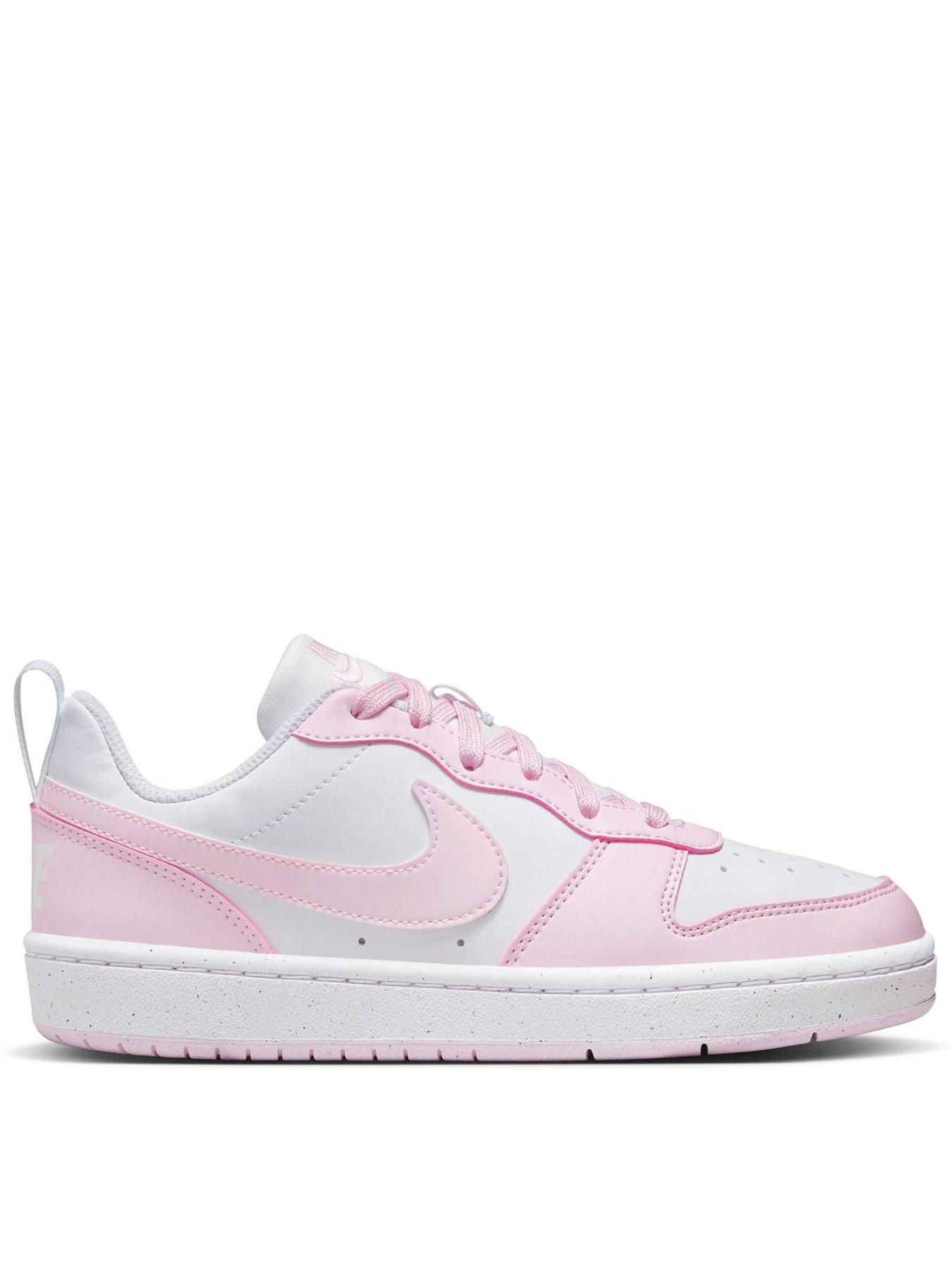 Nike Big Kids' Court Borough Low Recraft Shoes - White/Pink