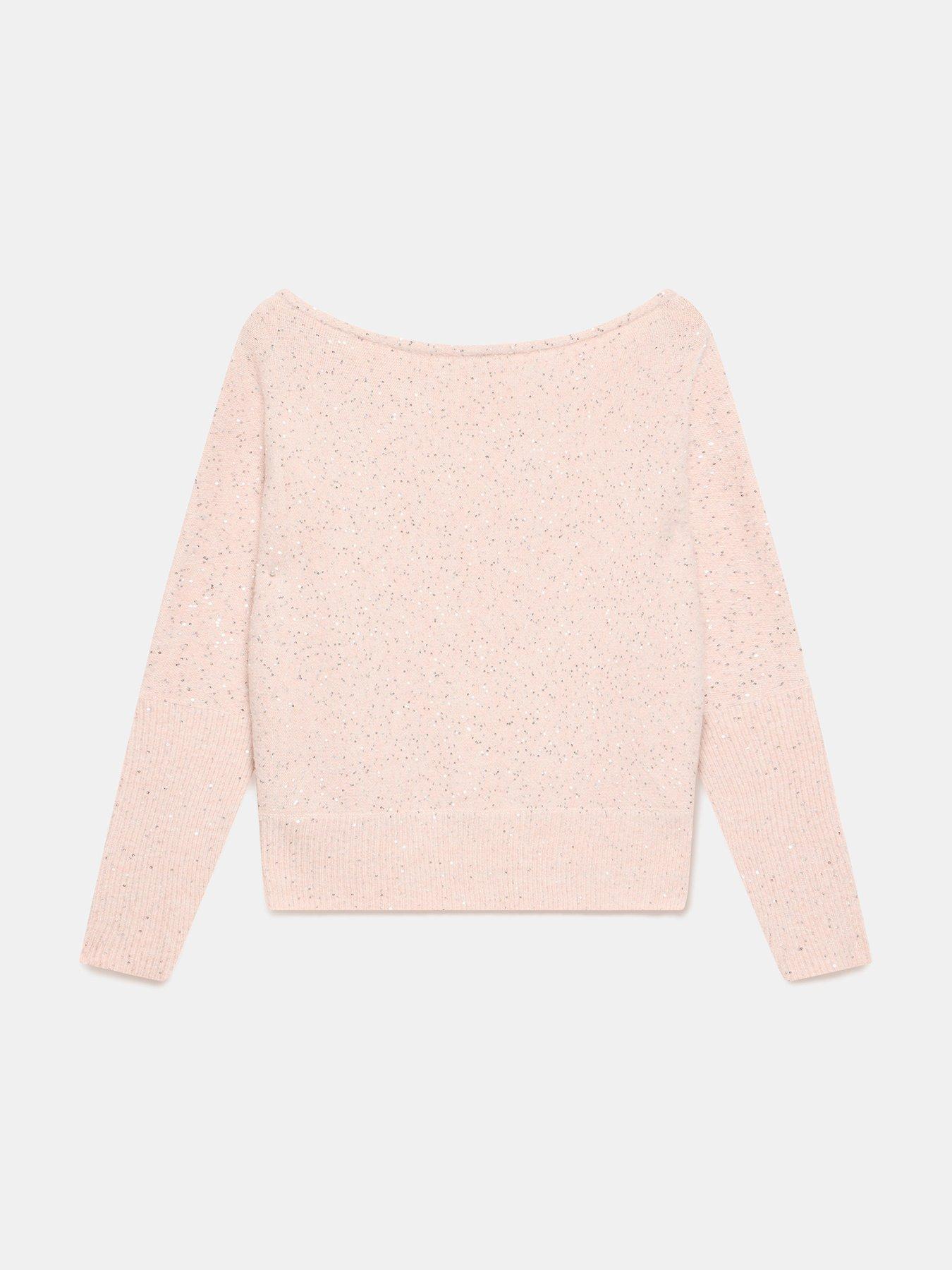  image of mint-velvet-sequin-batwing-jumper-pink