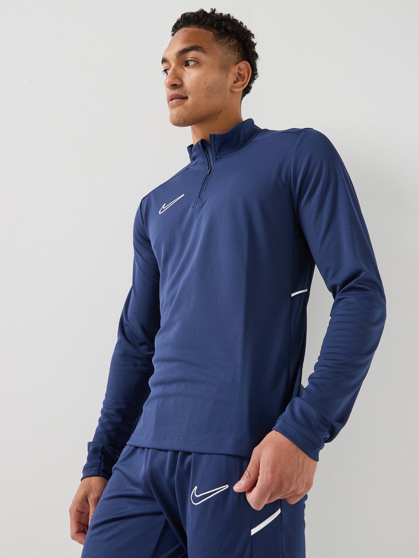 front image of nike-mens-academy-25-drill-top-navy