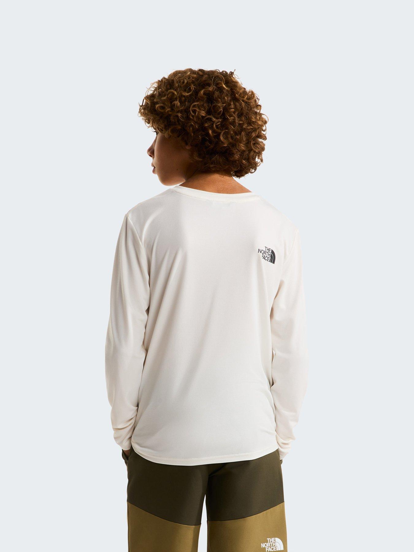 Image 5 of 5 of The North Face Junior Boys 24/7 Long Sleeve T-Shirt - White