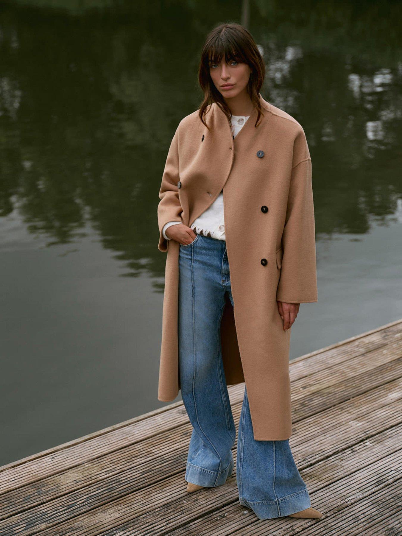  image of mint-velvet-tan-hand-finished-scarf-coat-brown
