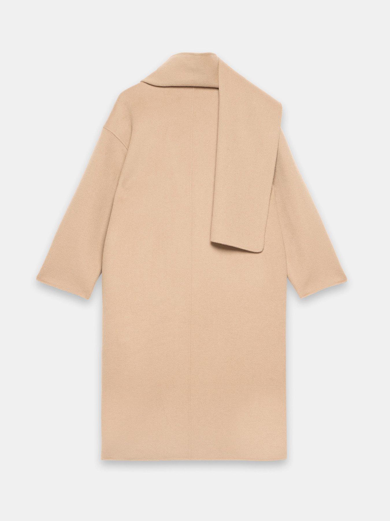  image of mint-velvet-tan-hand-finished-scarf-coat-brown