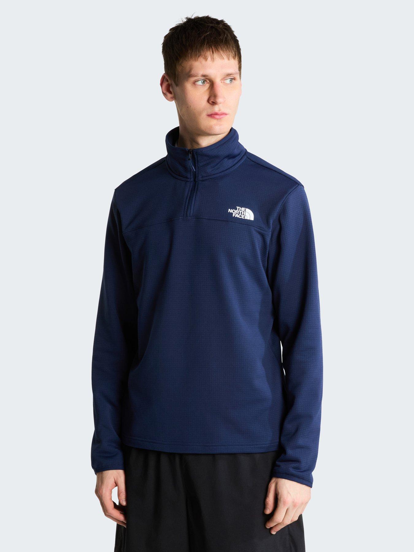 The North Face Mens Cedar Trail Grid 1/4 Zip Fleece - Navy