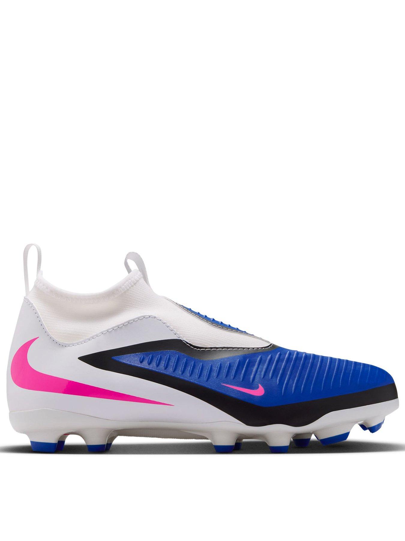 Nike Youth Phantom 6 High Academy Firm Ground Football Boots - Blue